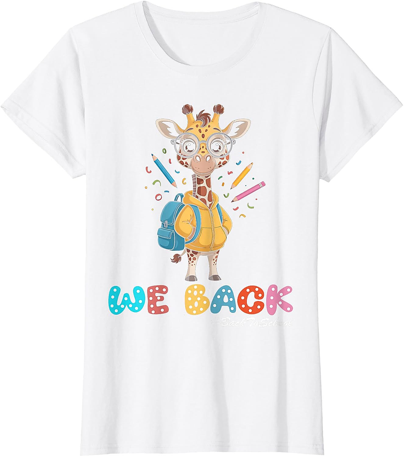Back To School Giraffe T-Shirt | Cute First Day Student Tee