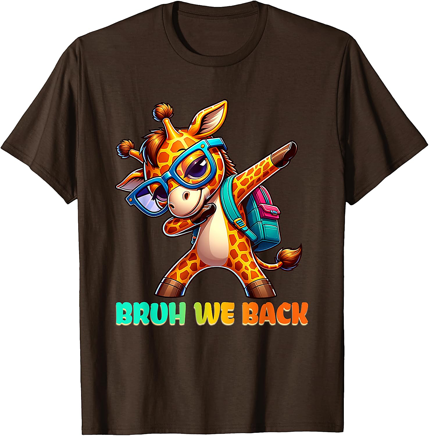 Bruh We Back Dabbing Giraffe Tee | Funny School Shirt
