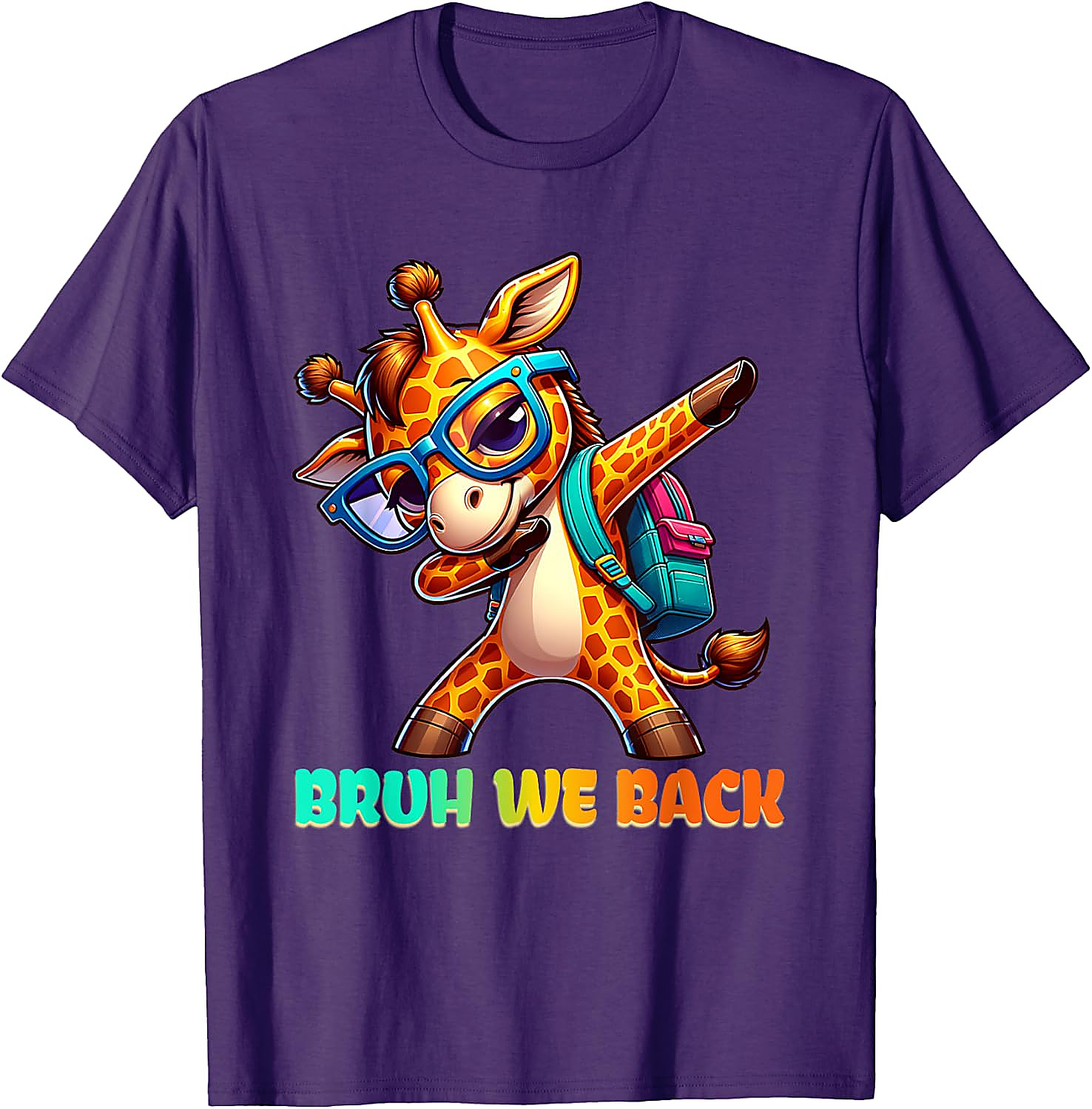 Bruh We Back Dabbing Giraffe Tee | Funny School Shirt