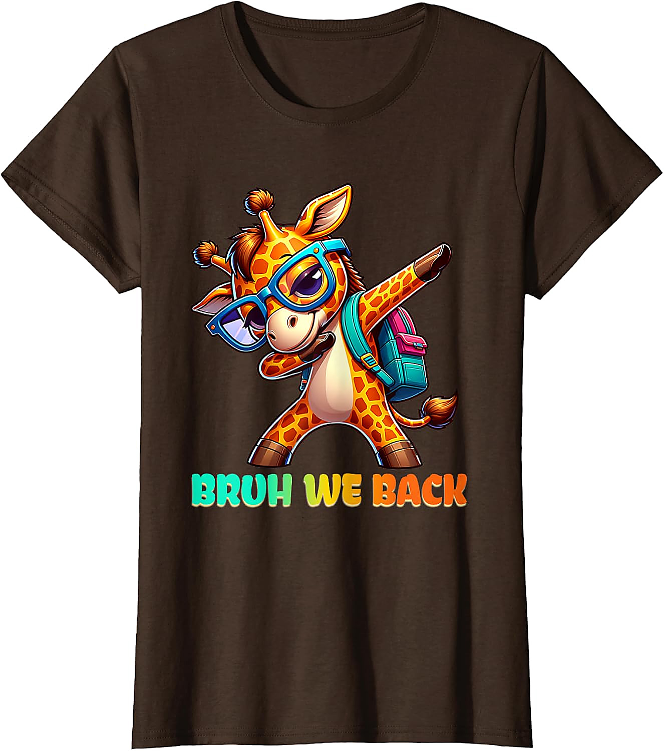 Bruh We Back Dabbing Giraffe Tee | Funny School Shirt