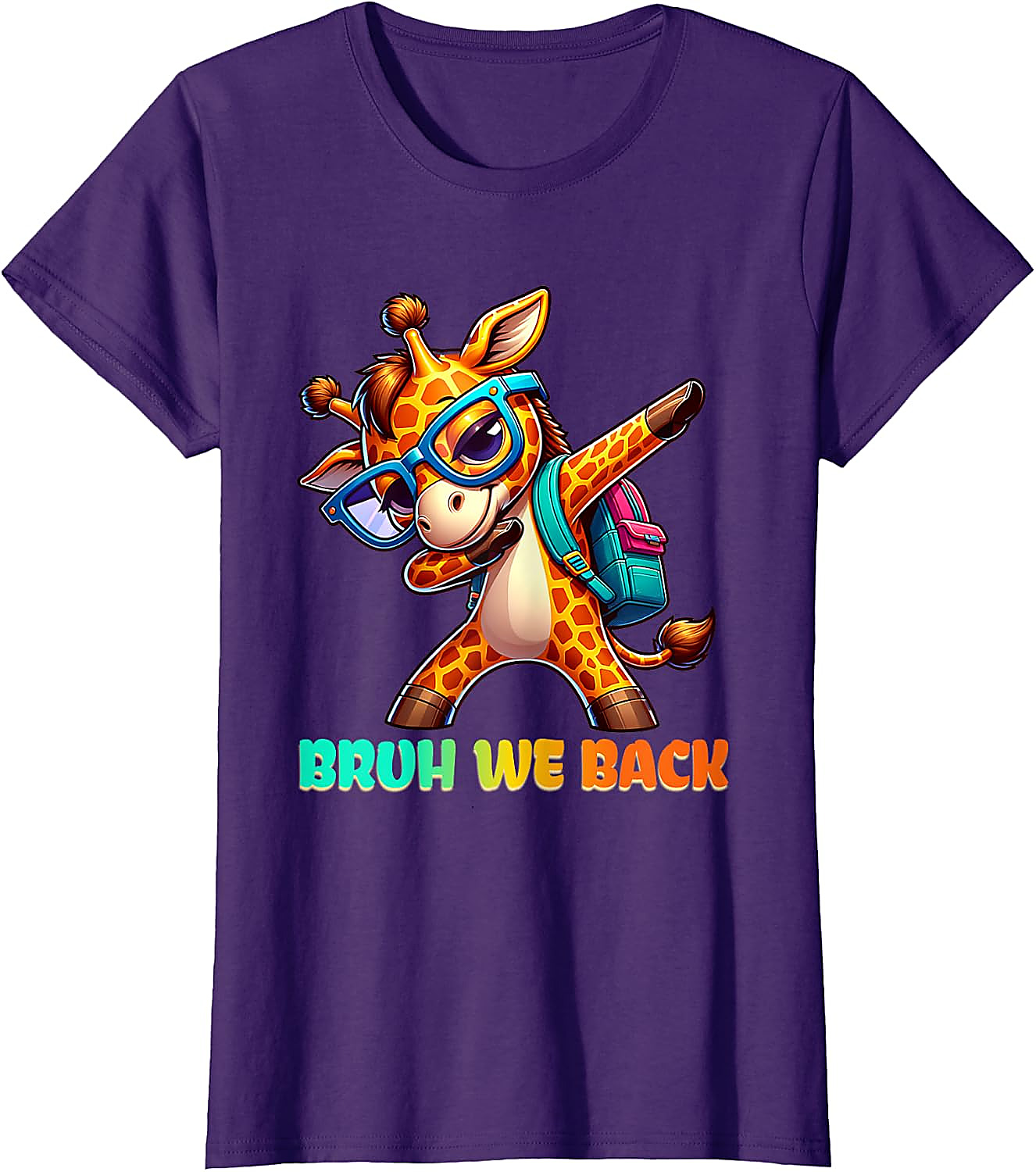 Bruh We Back Dabbing Giraffe Tee | Funny School Shirt