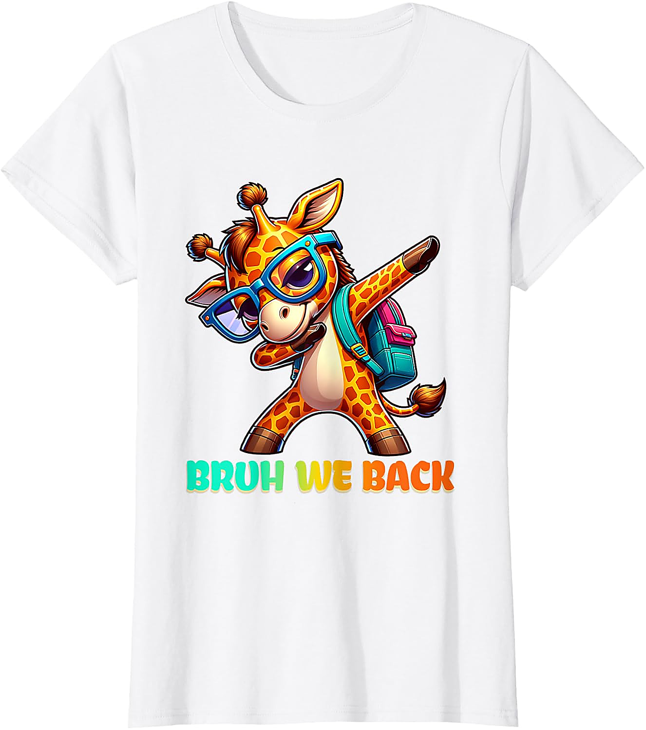 Bruh We Back Dabbing Giraffe Tee | Funny School Shirt
