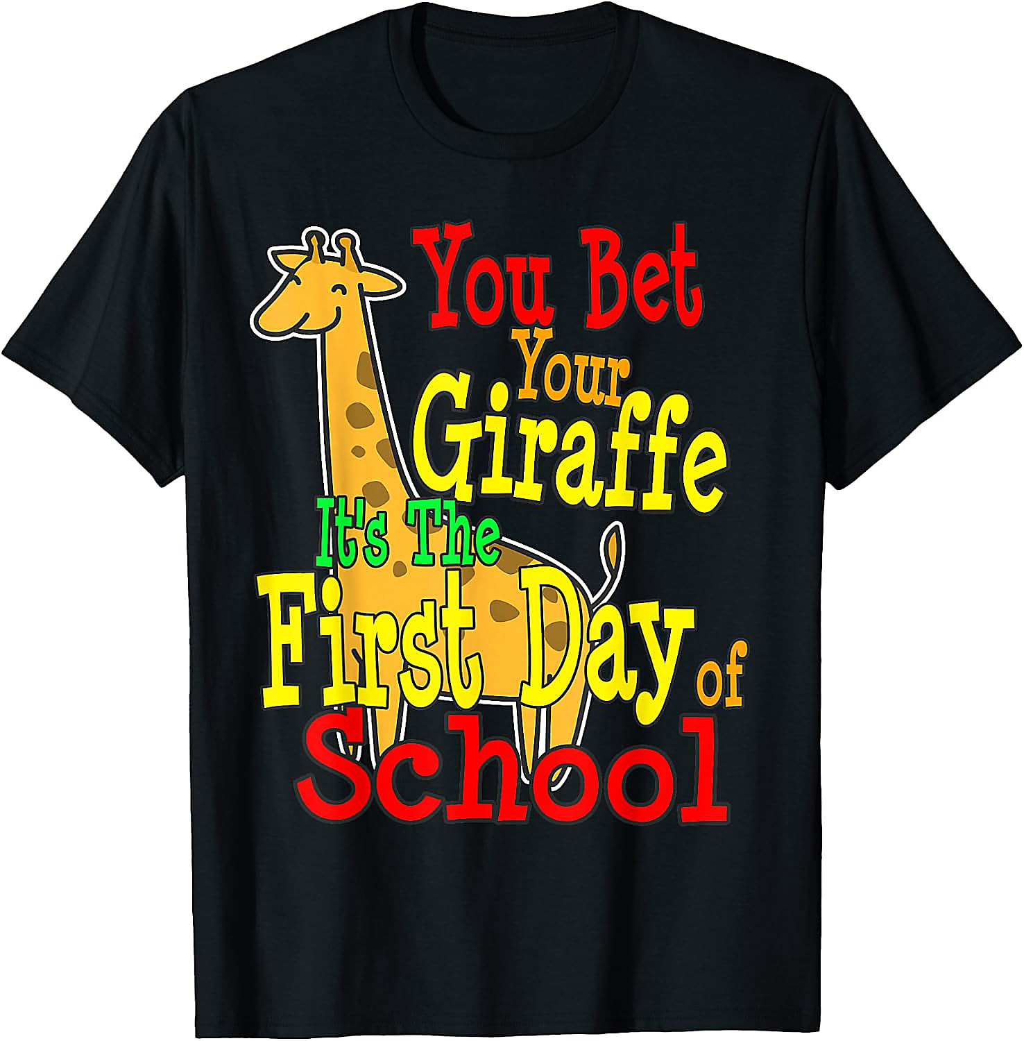 Funny Giraffe First Day of School Tee | Teacher & Kid Shirt