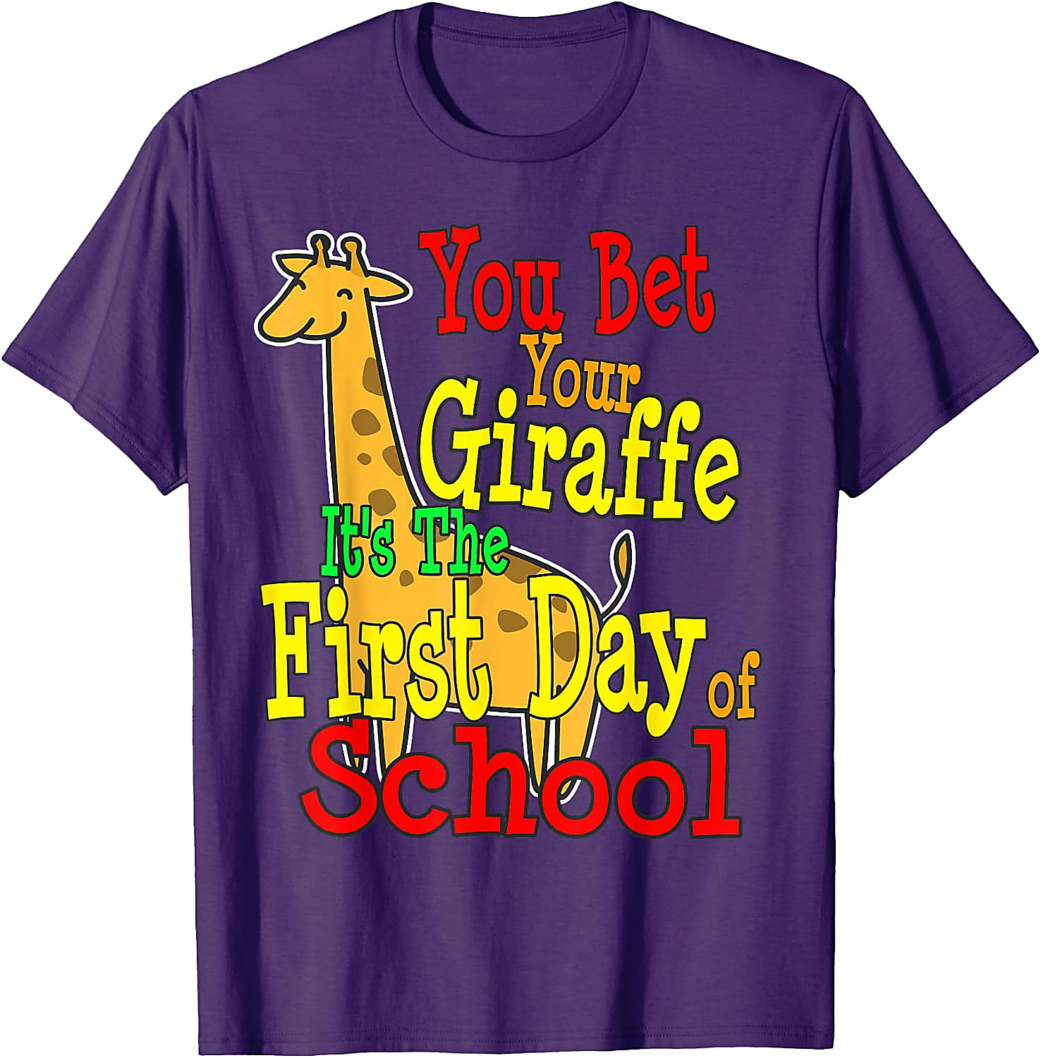 Funny Giraffe First Day of School Tee | Teacher & Kid Shirt