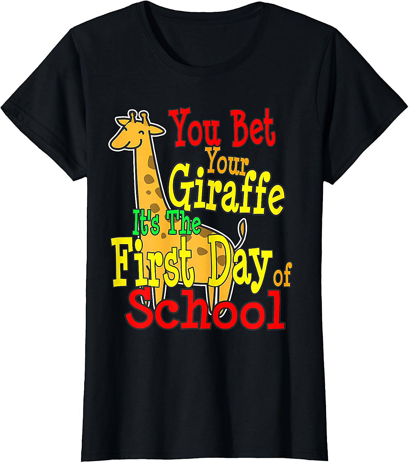 Funny Giraffe First Day of School Tee | Teacher & Kid Shirt