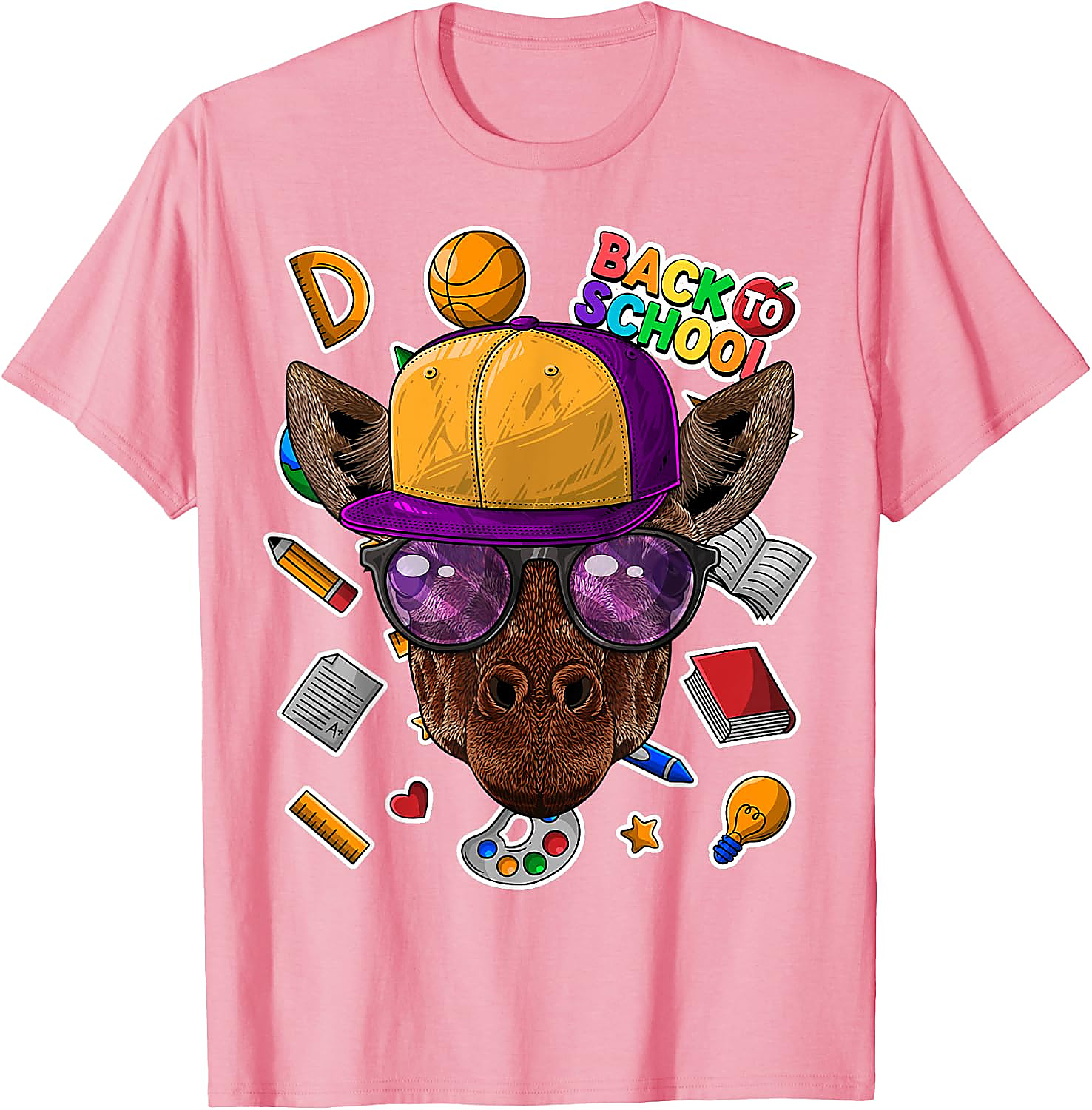 Giraffe Back To School T-Shirt | Funny First Day Tee