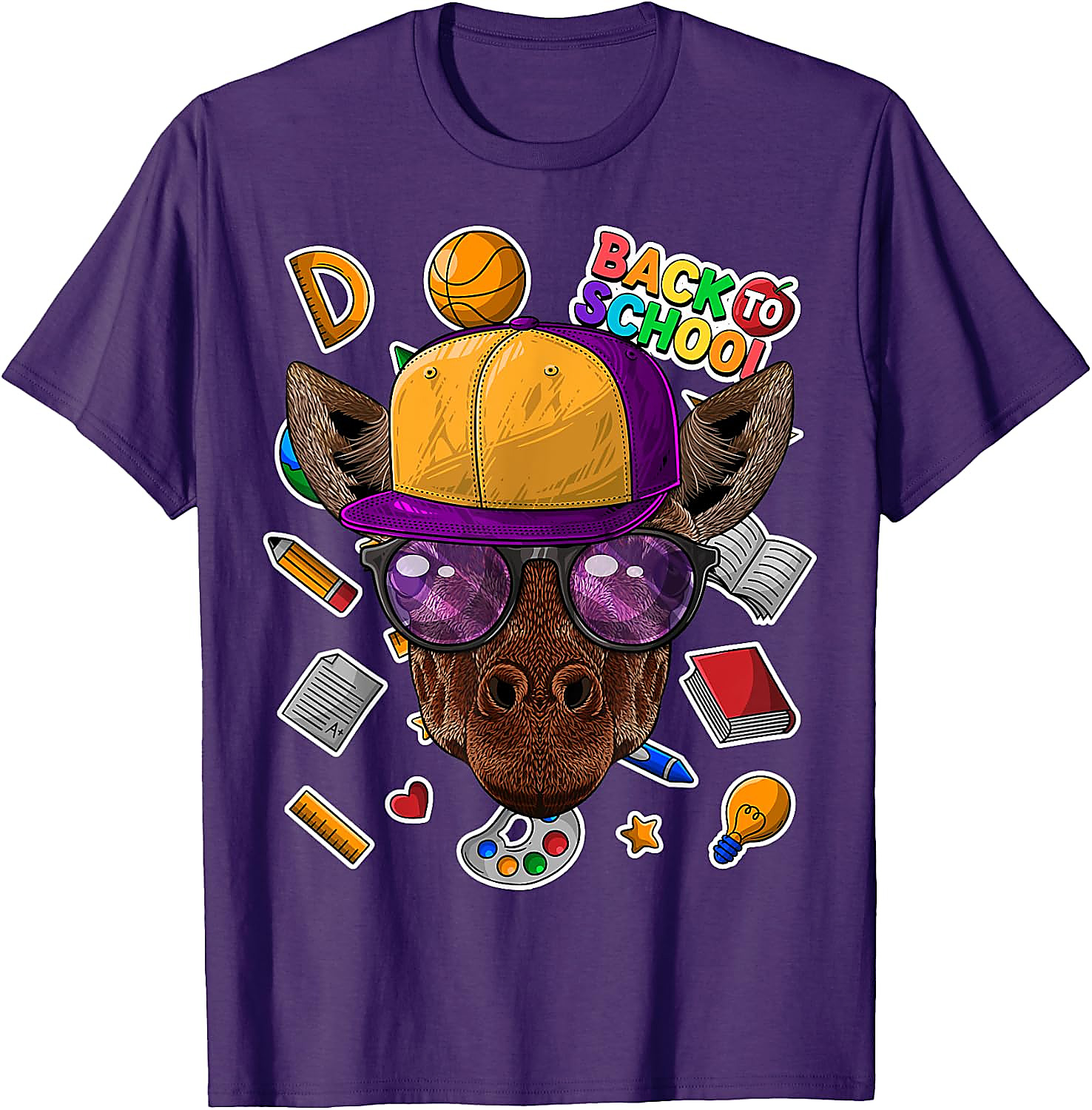 Giraffe Back To School T-Shirt | Funny First Day Tee