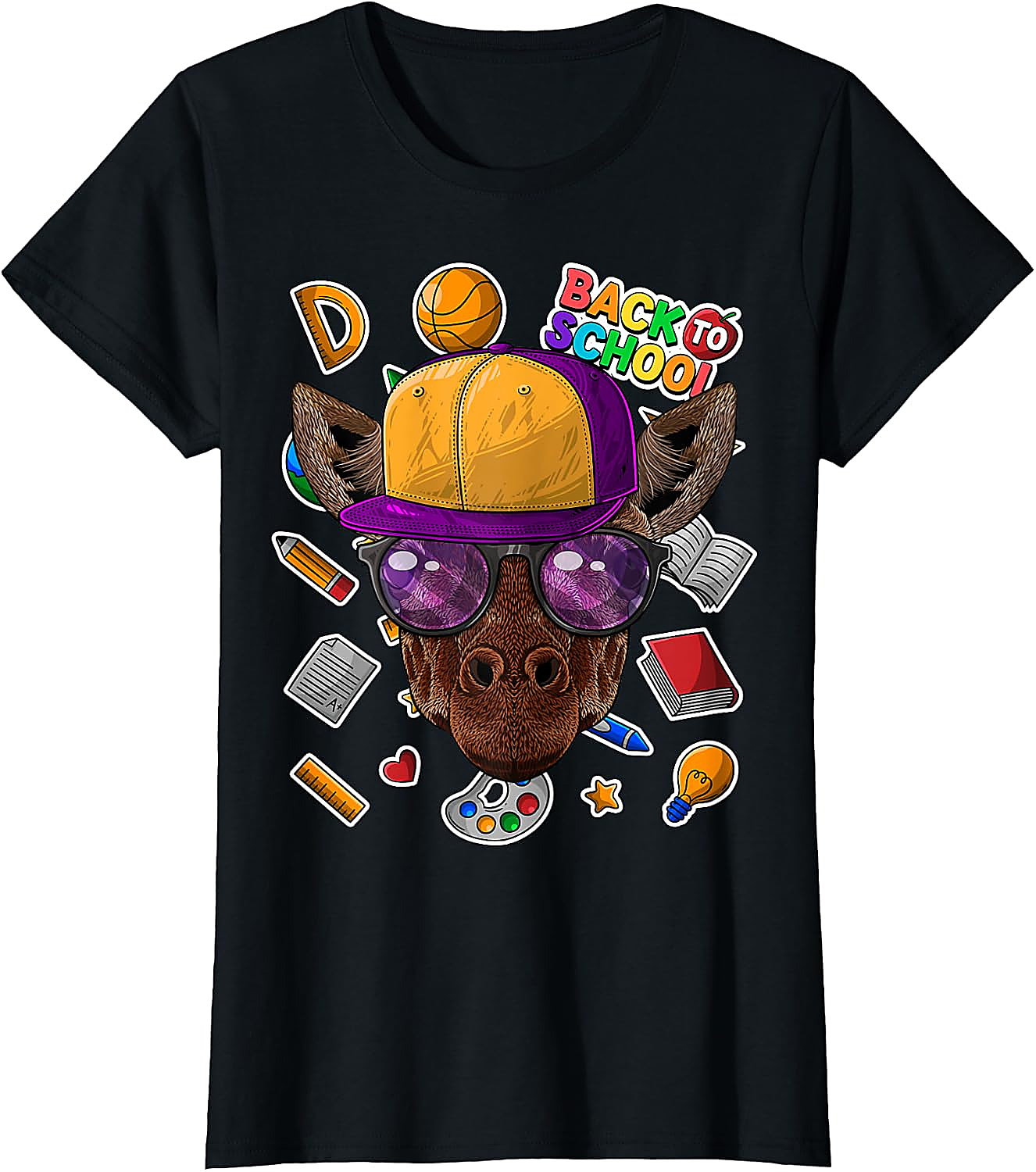 Giraffe Back To School T-Shirt | Funny First Day Tee
