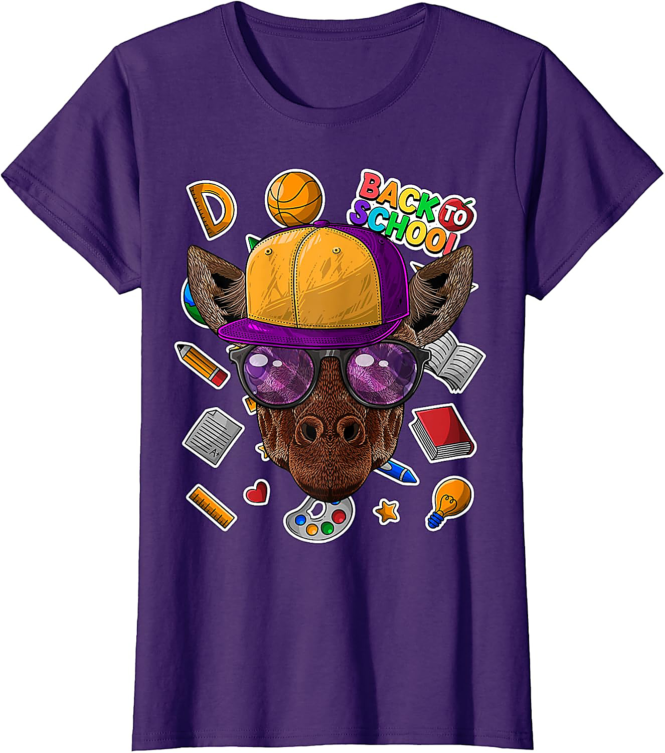 Giraffe Back To School T-Shirt | Funny First Day Tee