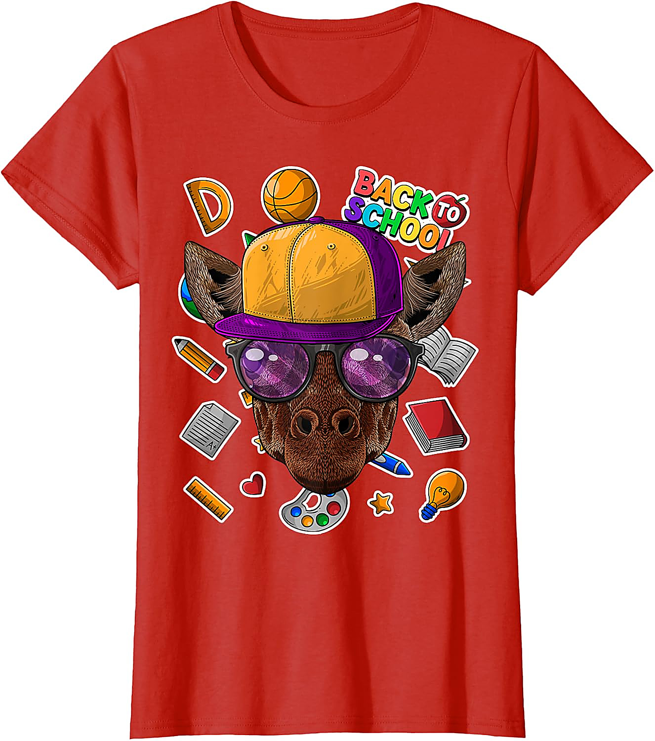 Giraffe Back To School T-Shirt | Funny First Day Tee