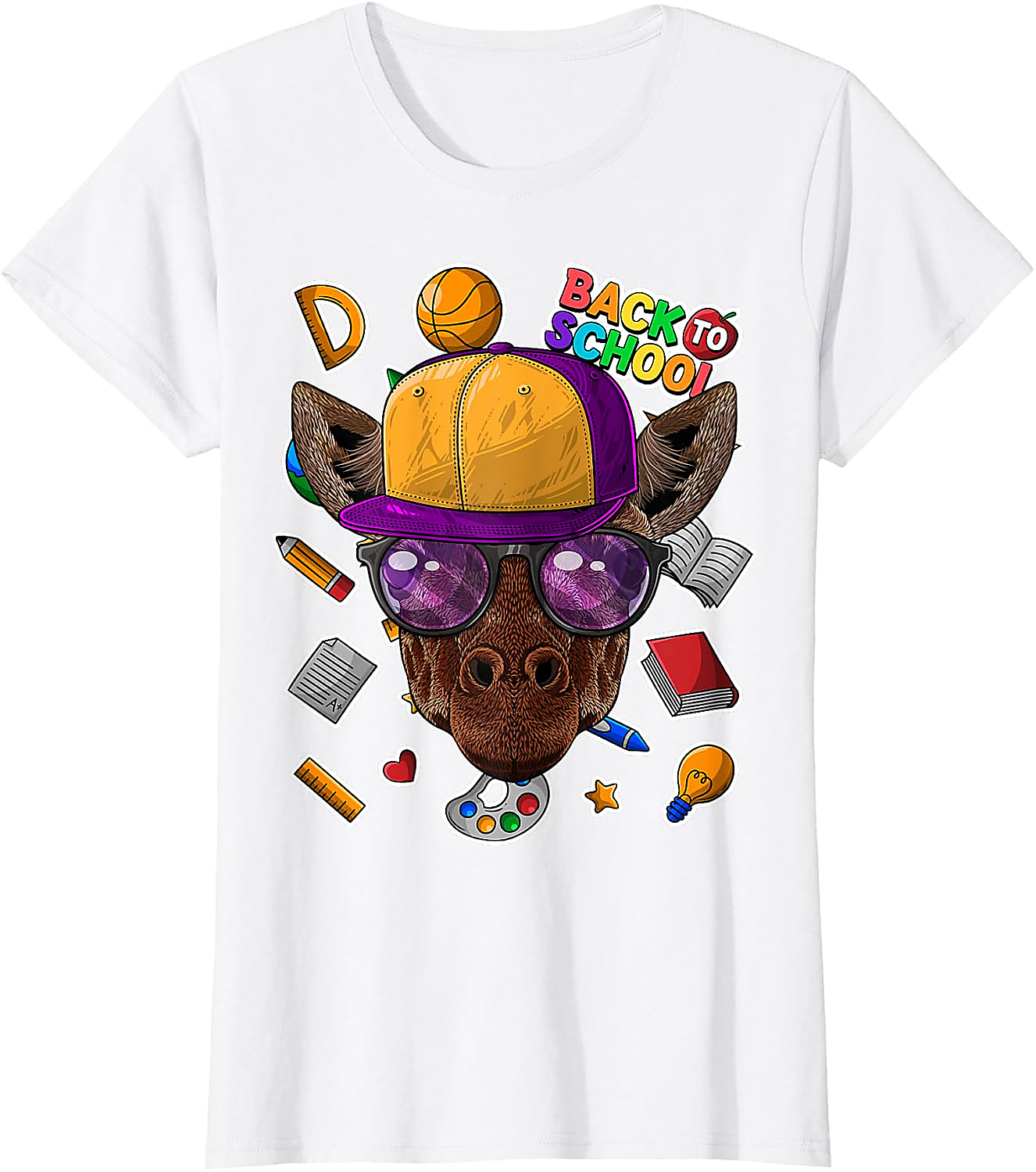 Giraffe Back To School T-Shirt | Funny First Day Tee