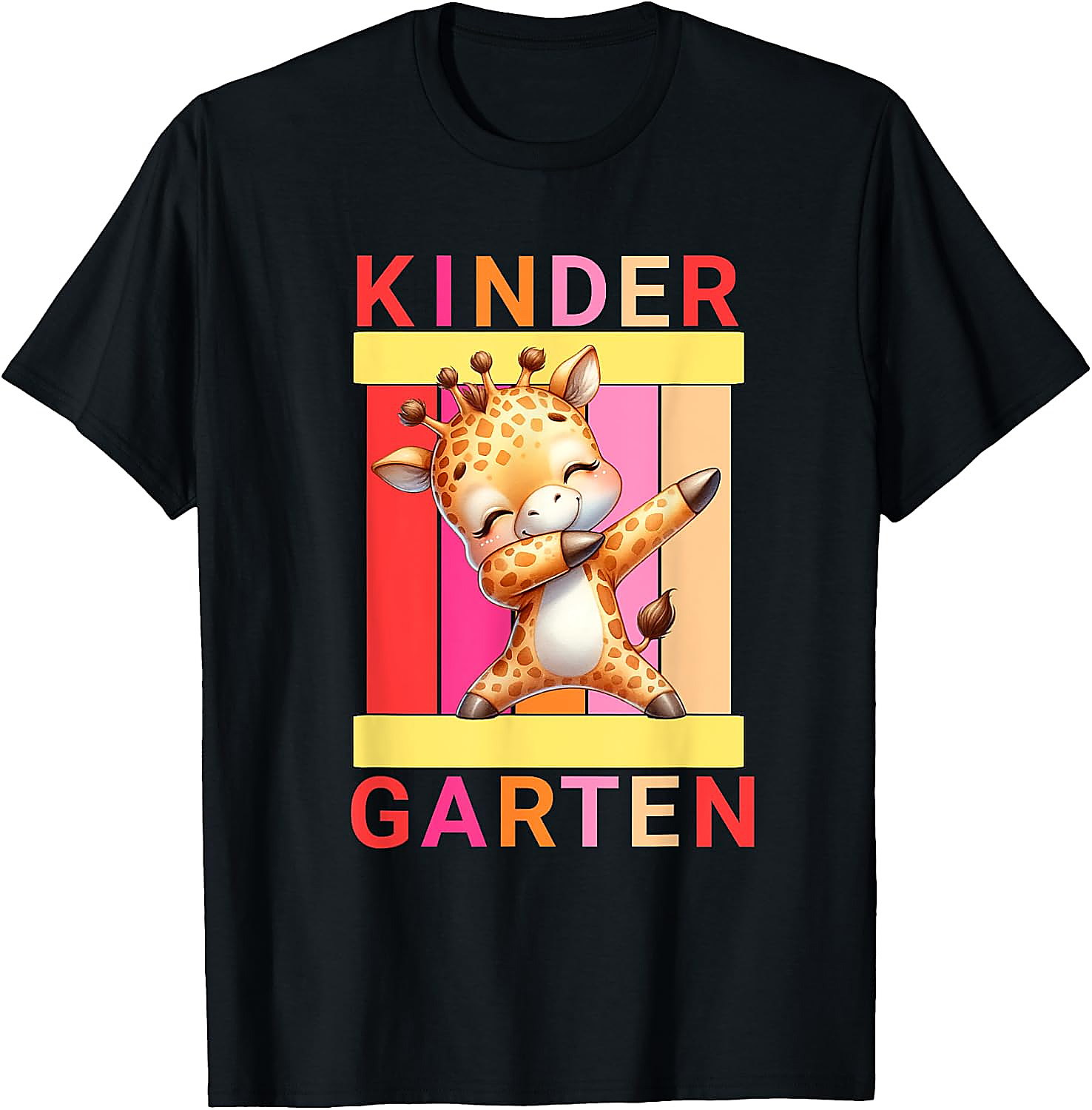 Dabbing Giraffe Kindergarten T-Shirt | Funny Back to School