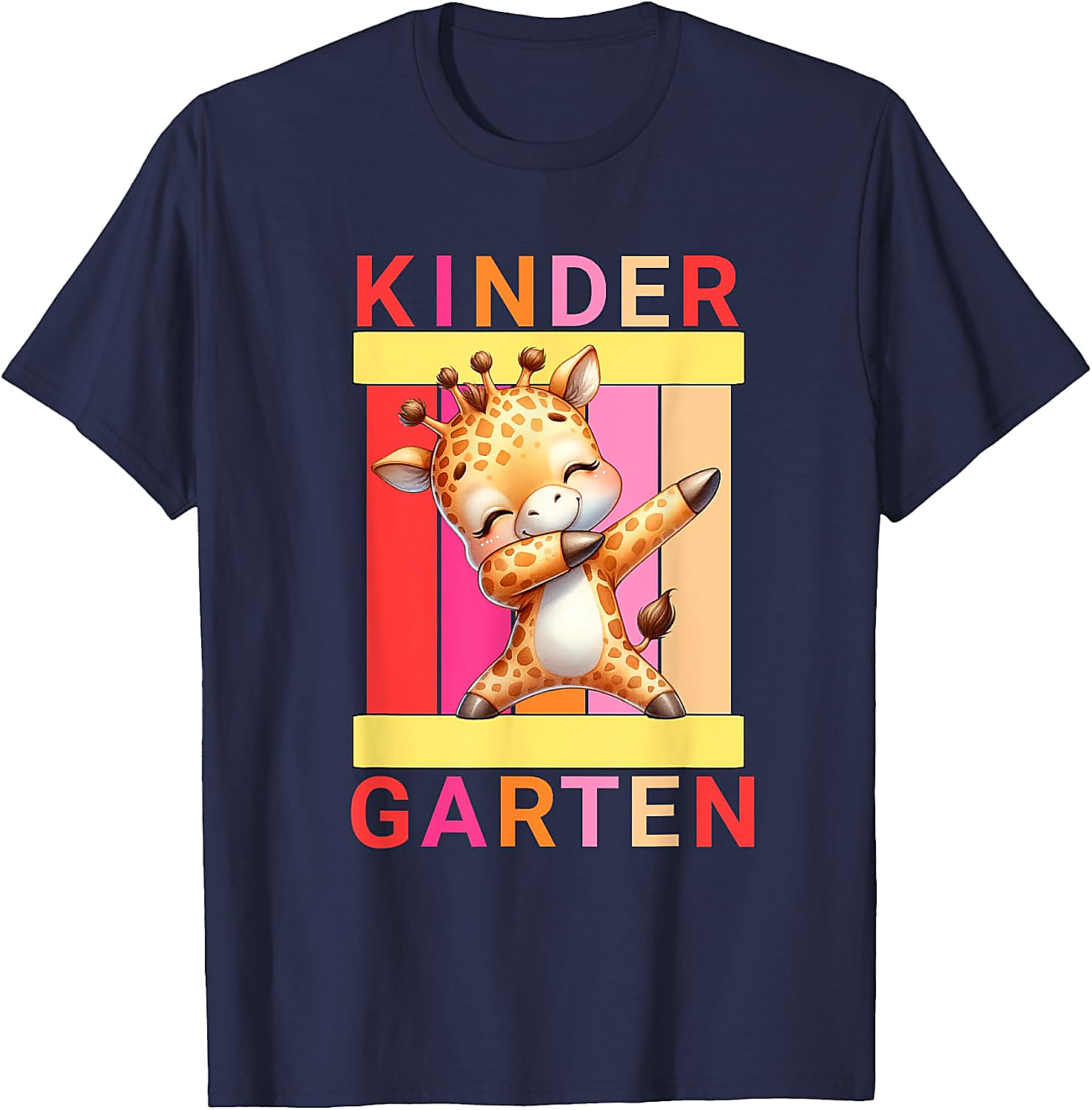 Dabbing Giraffe Kindergarten T-Shirt | Funny Back to School