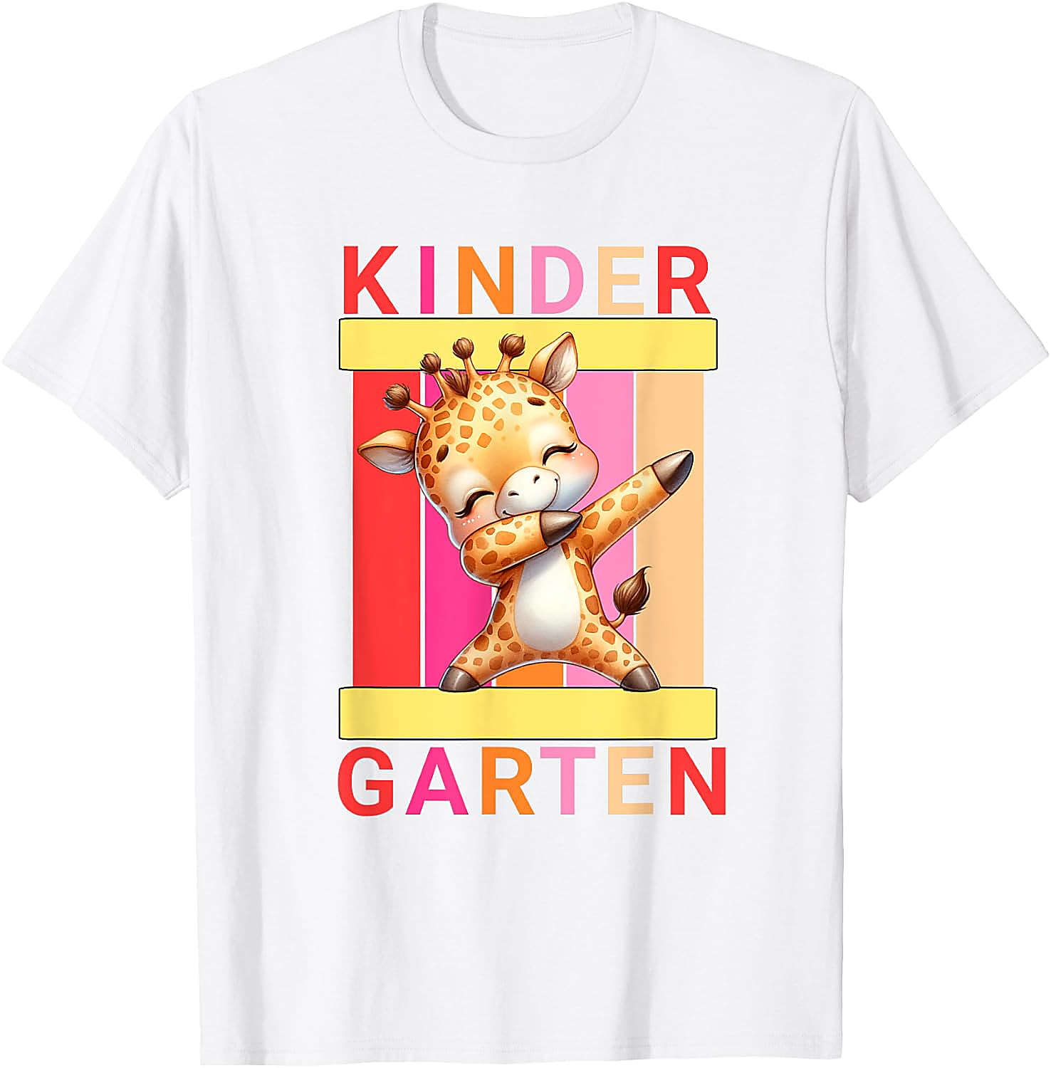Dabbing Giraffe Kindergarten T-Shirt | Funny Back to School