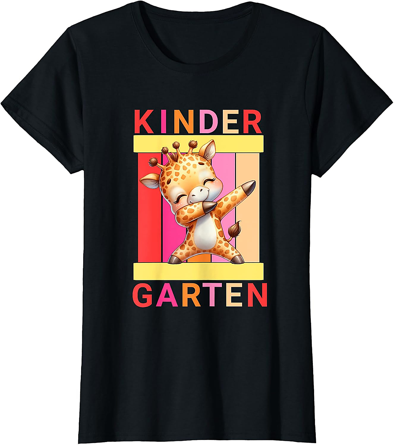 Dabbing Giraffe Kindergarten T-Shirt | Funny Back to School