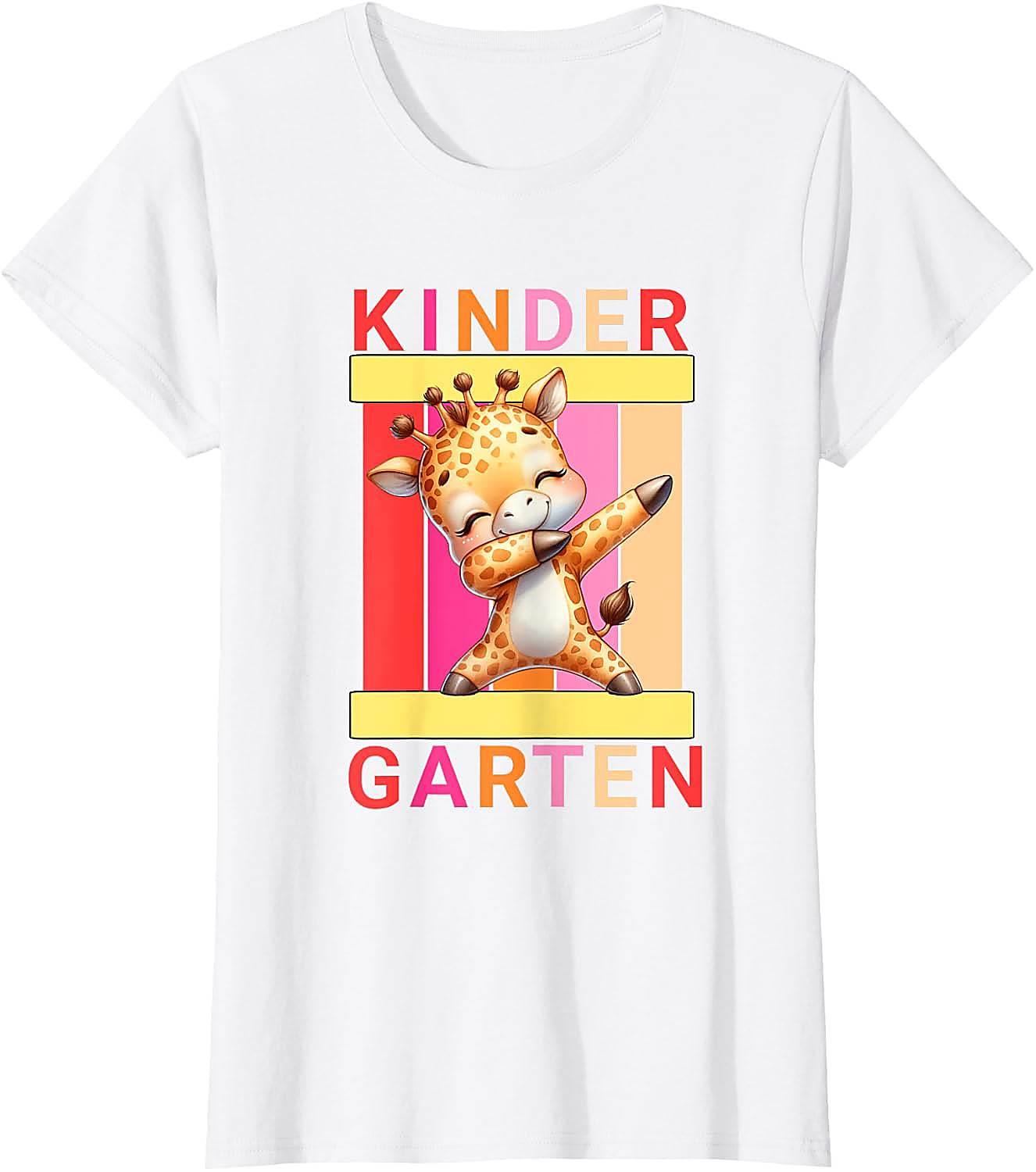 Dabbing Giraffe Kindergarten T-Shirt | Funny Back to School
