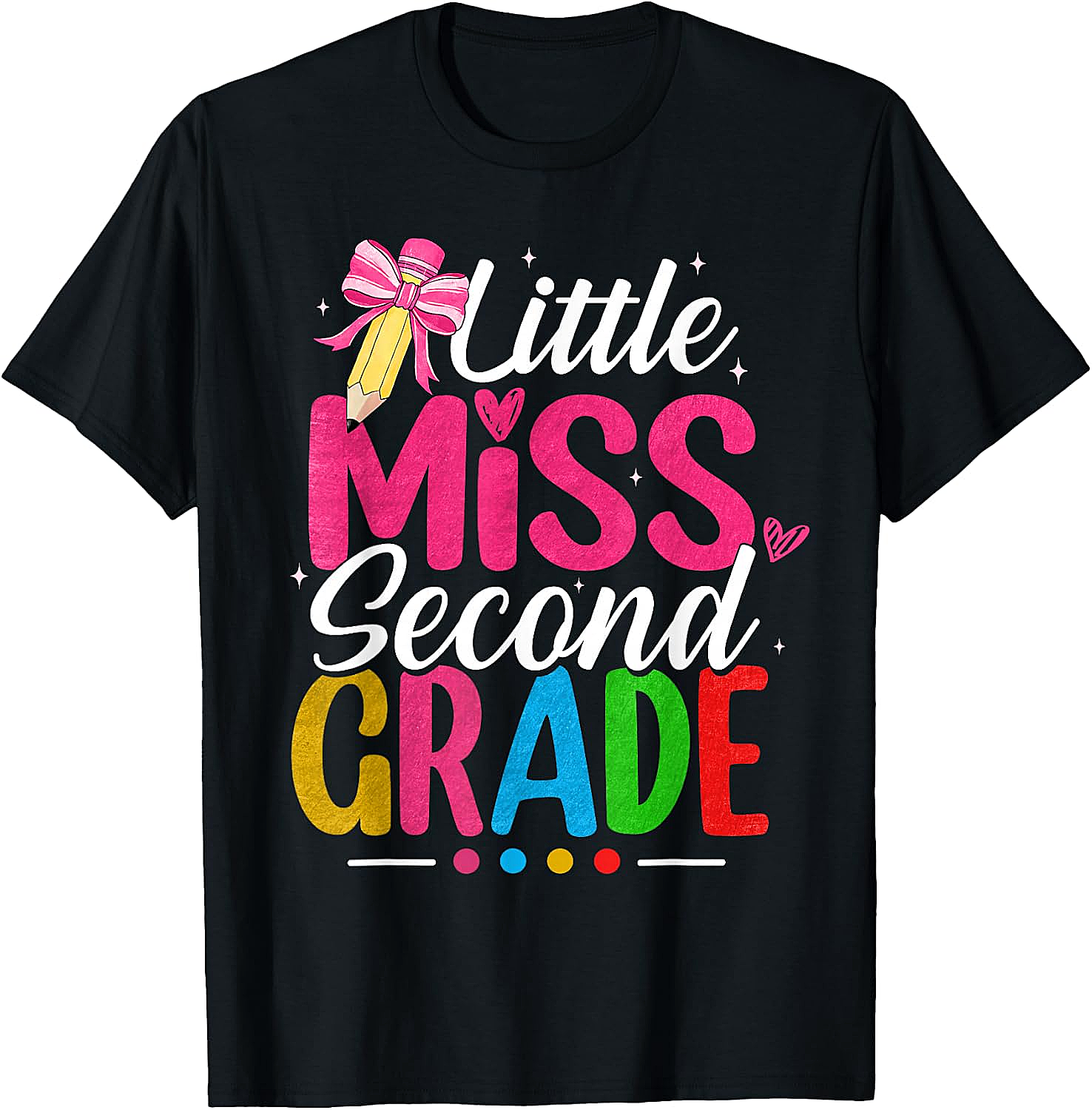 Little Miss Second Grade T-Shirt Girls Back to School Tee