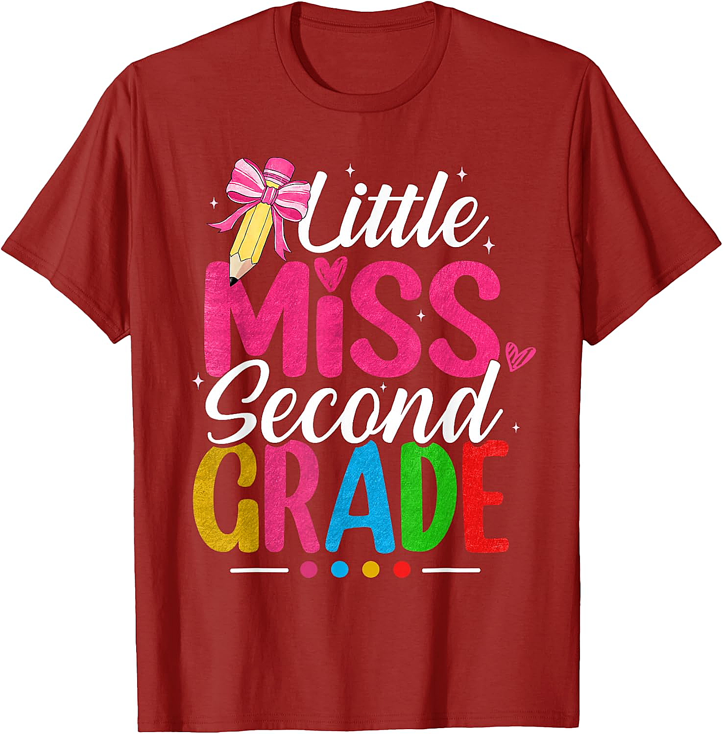 Little Miss Second Grade T-Shirt Girls Back to School Tee