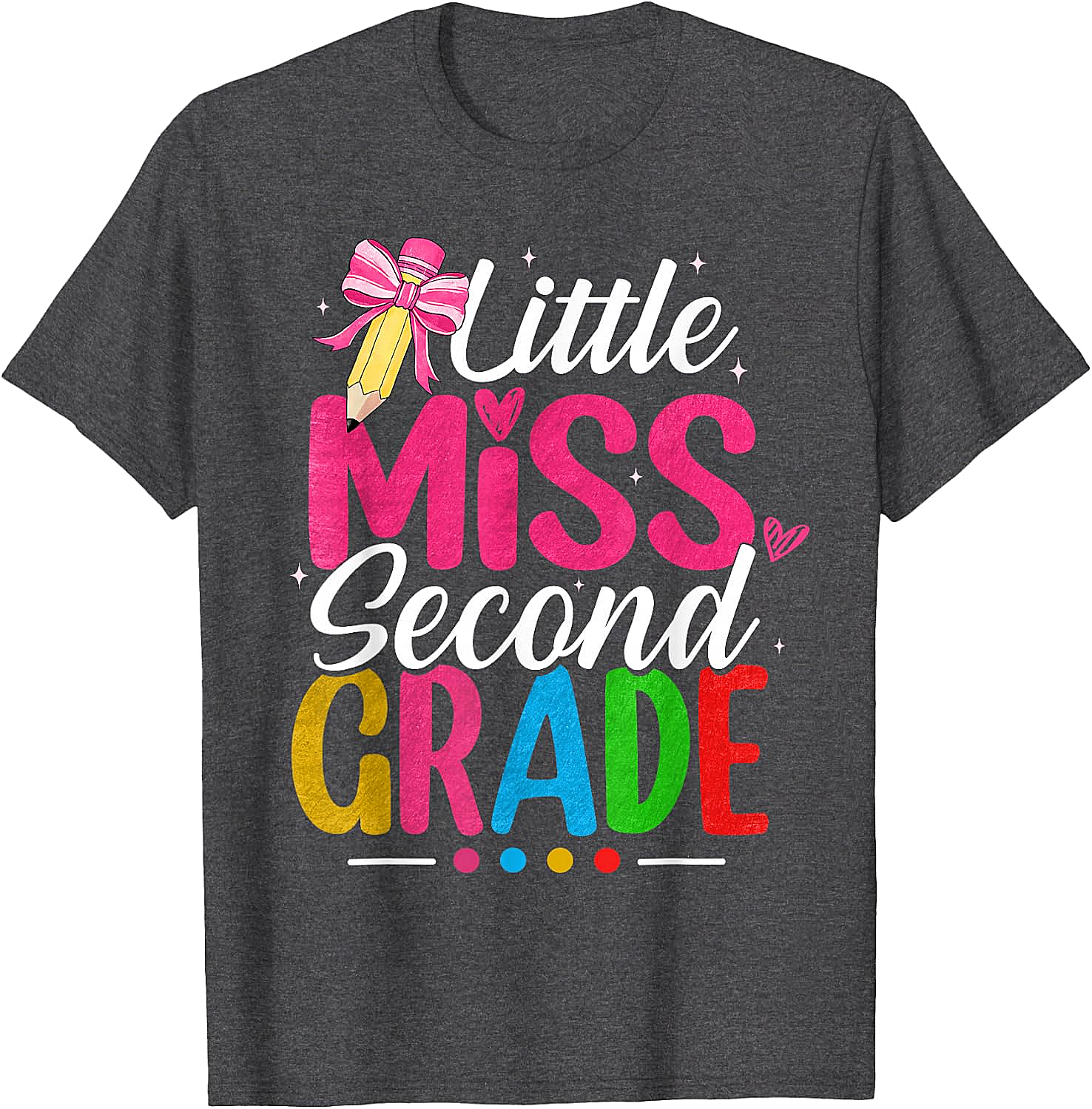Little Miss Second Grade T-Shirt Girls Back to School Tee