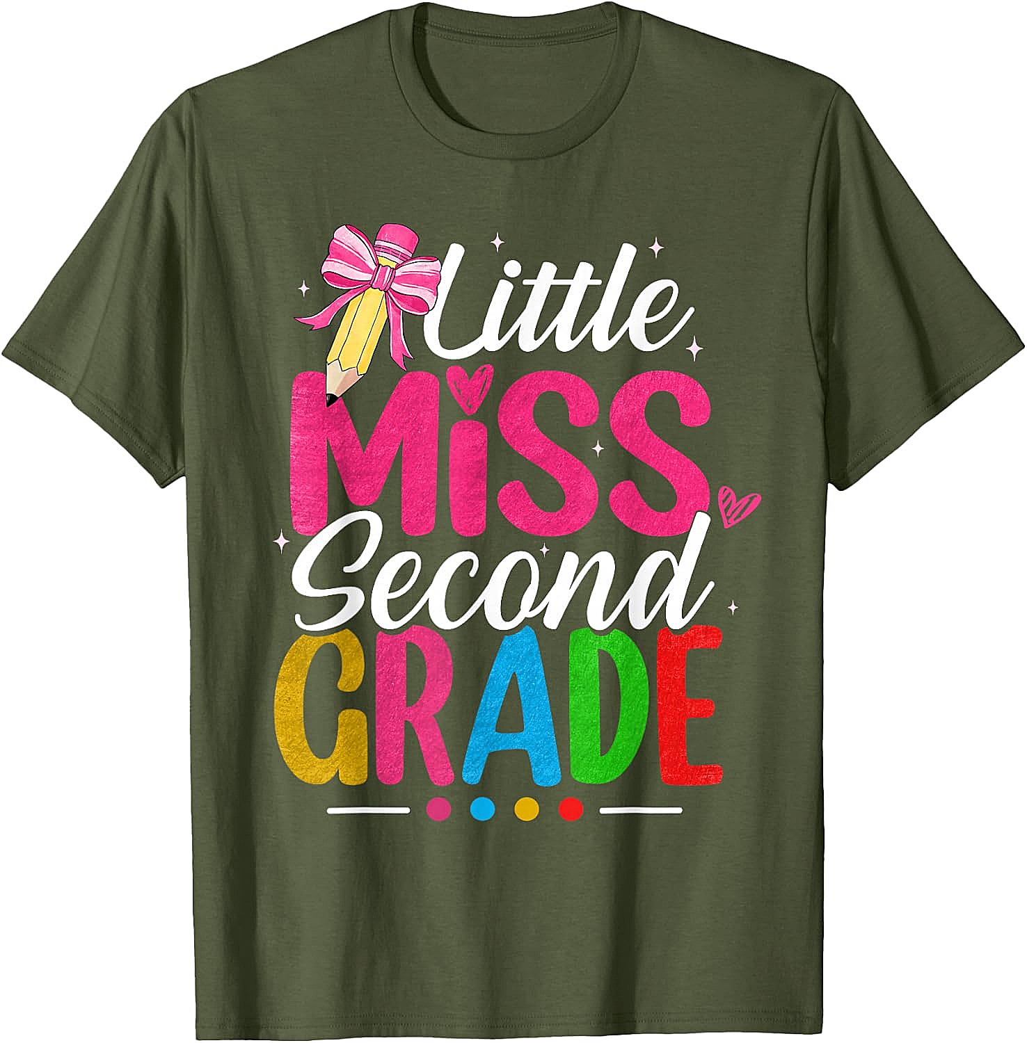 Little Miss Second Grade T-Shirt Girls Back to School Tee
