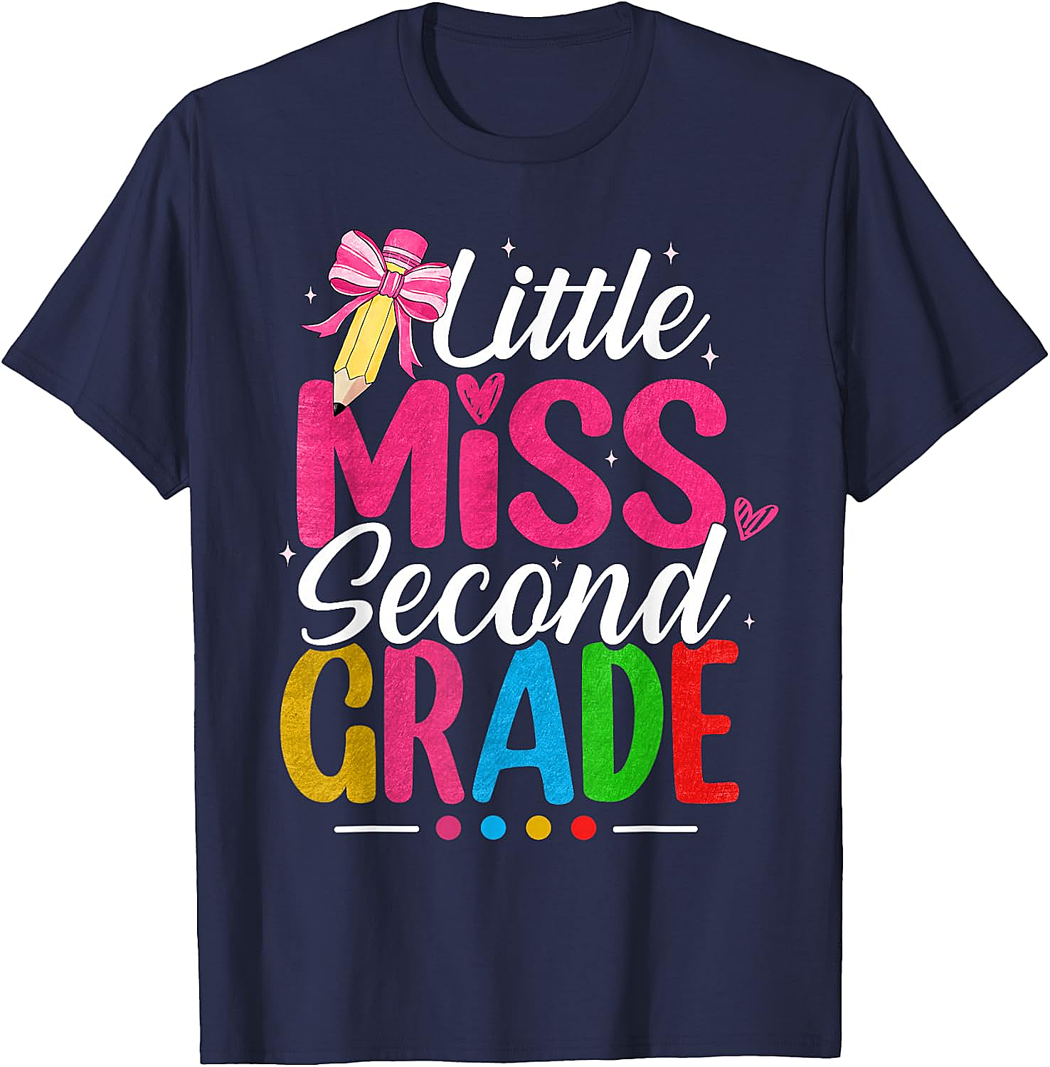 Little Miss Second Grade T-Shirt Girls Back to School Tee