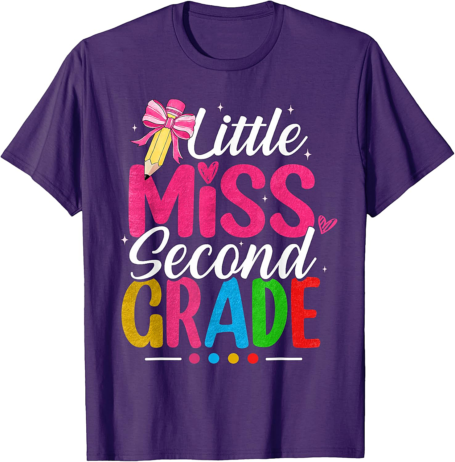Little Miss Second Grade T-Shirt Girls Back to School Tee