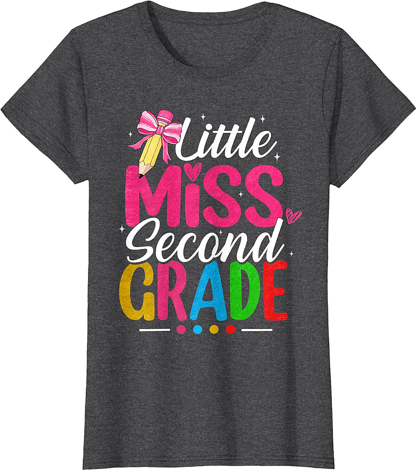 Little Miss Second Grade T-Shirt Girls Back to School Tee
