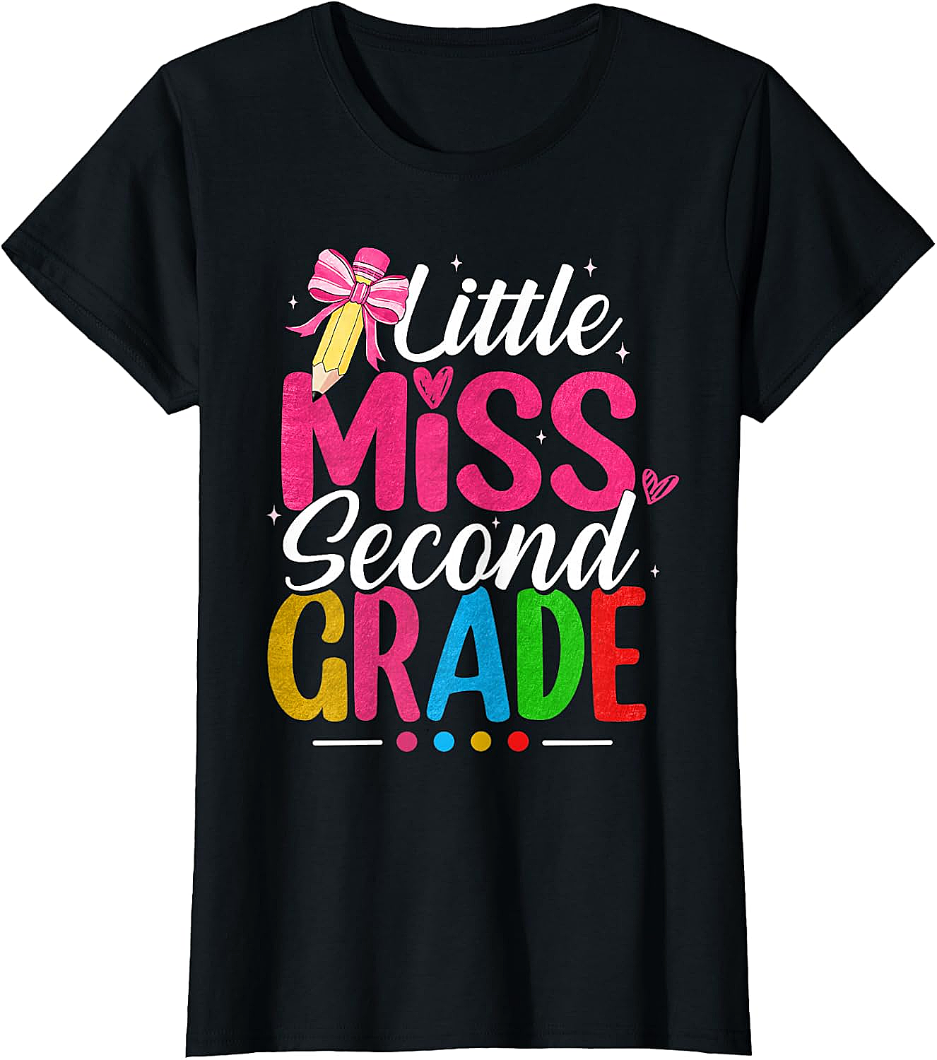 Little Miss Second Grade T-Shirt Girls Back to School Tee