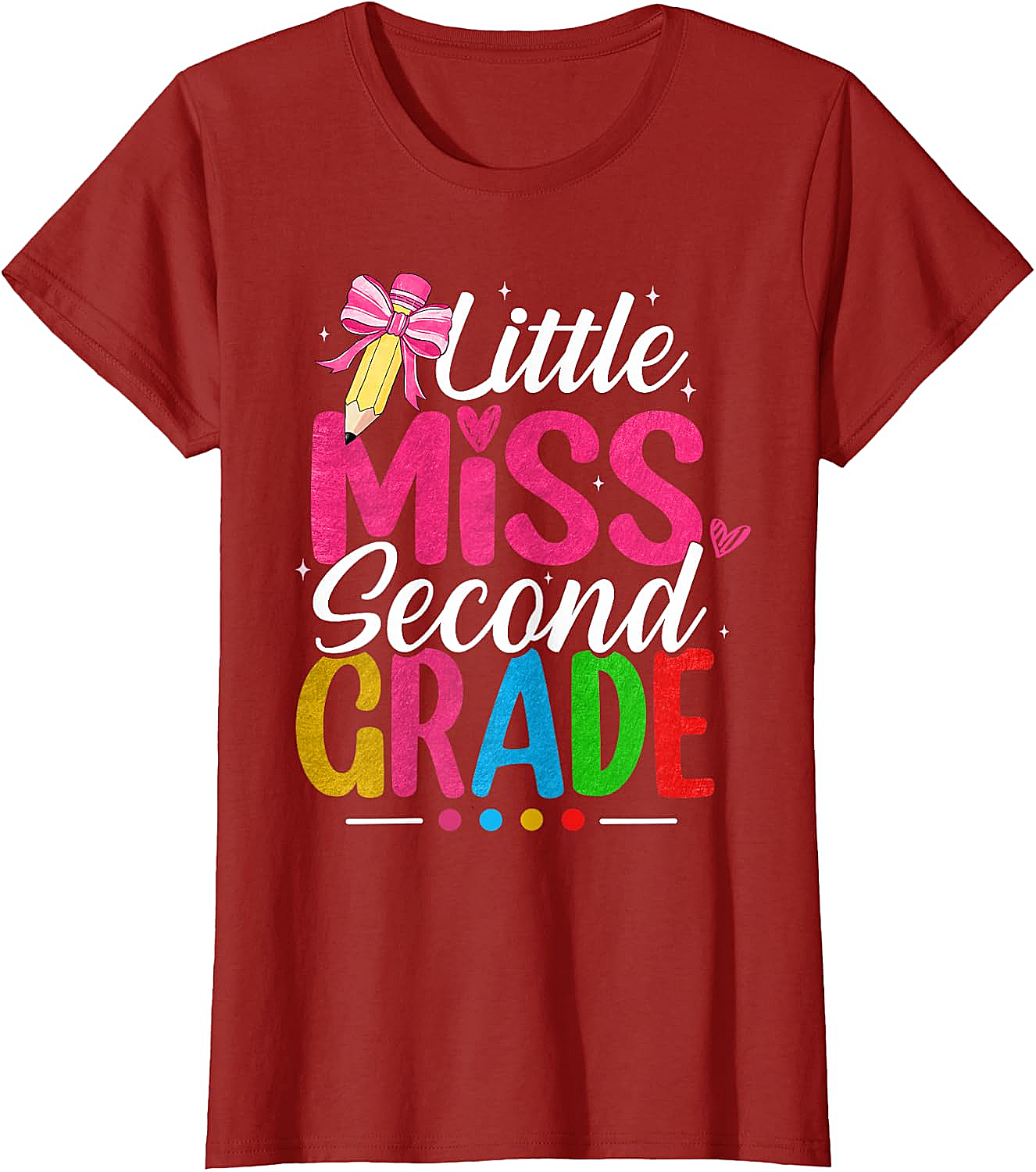 Little Miss Second Grade T-Shirt Girls Back to School Tee