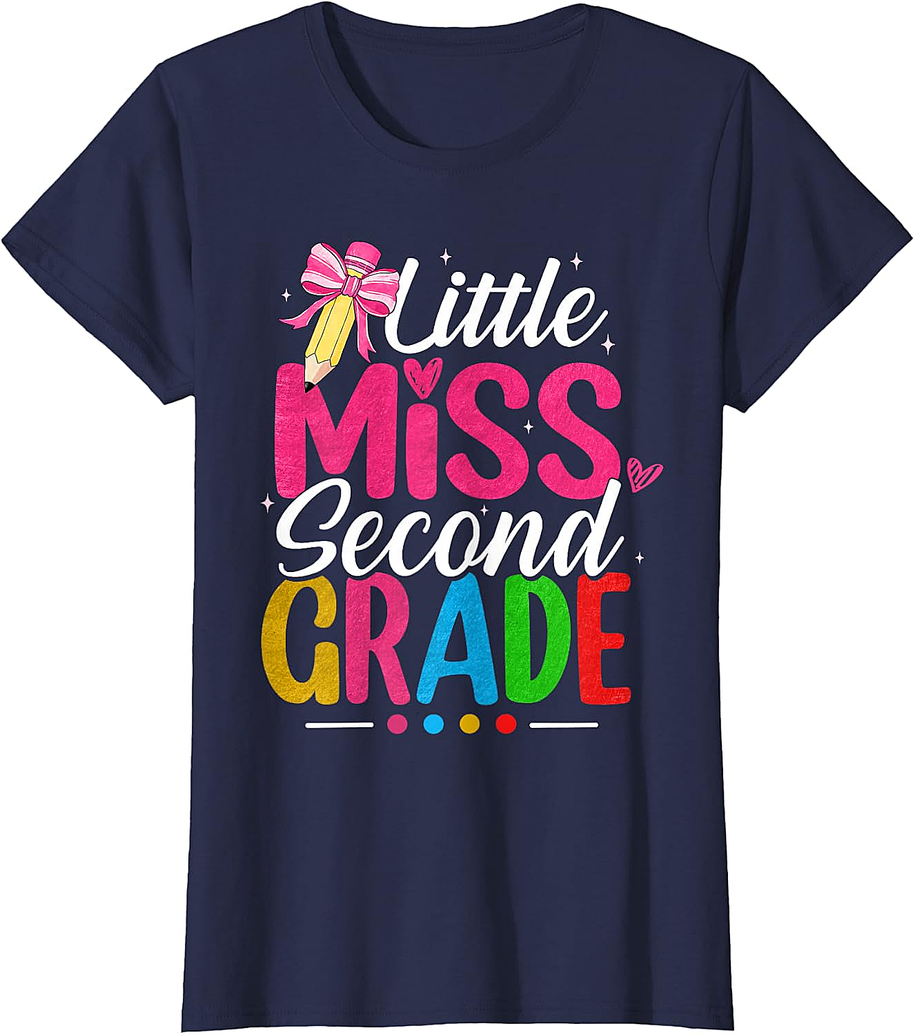 Little Miss Second Grade T-Shirt Girls Back to School Tee