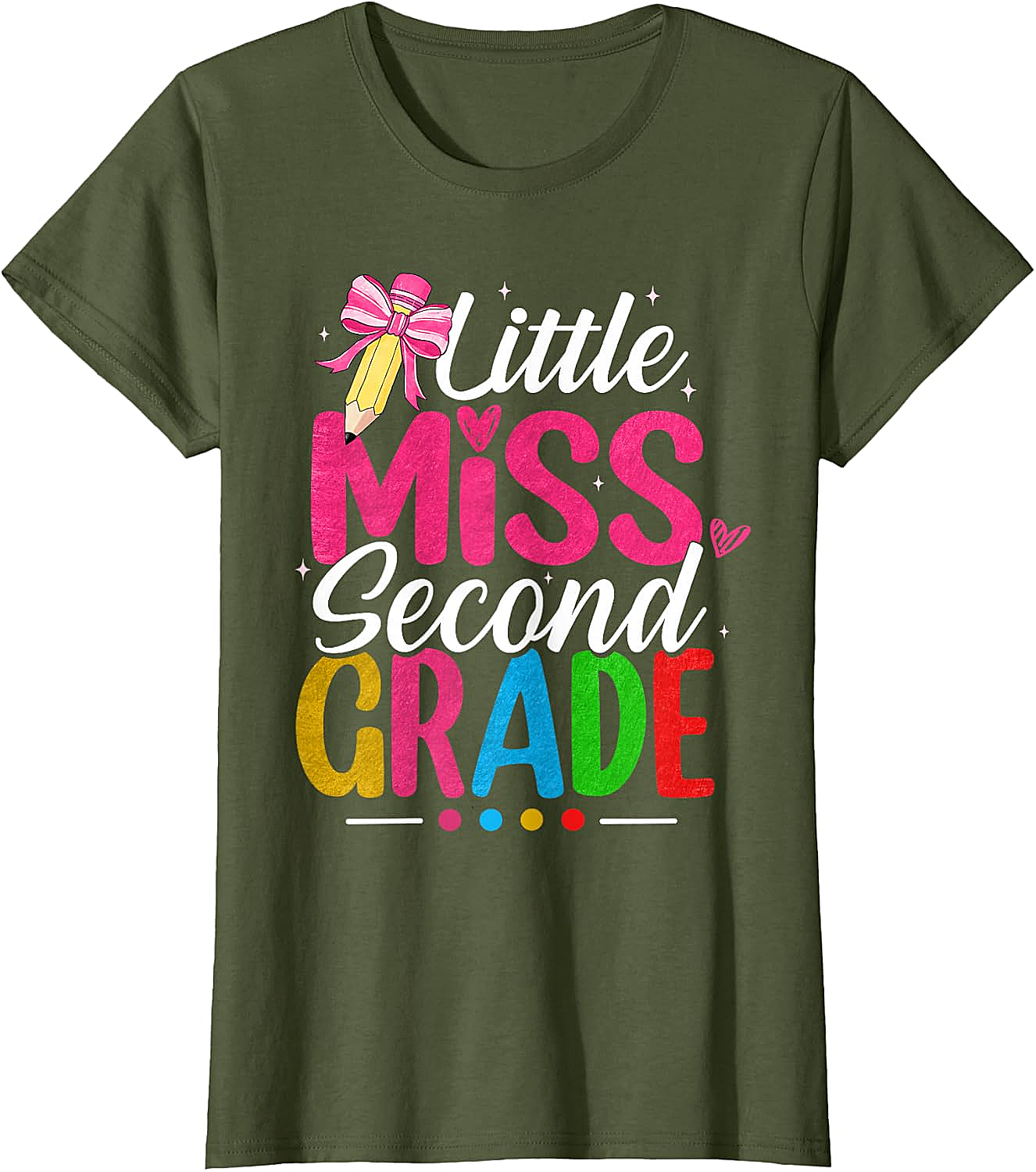 Little Miss Second Grade T-Shirt Girls Back to School Tee