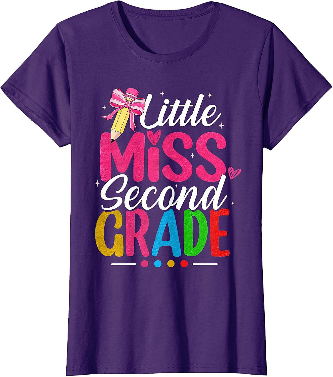 Little Miss Second Grade T-Shirt Girls Back to School Tee