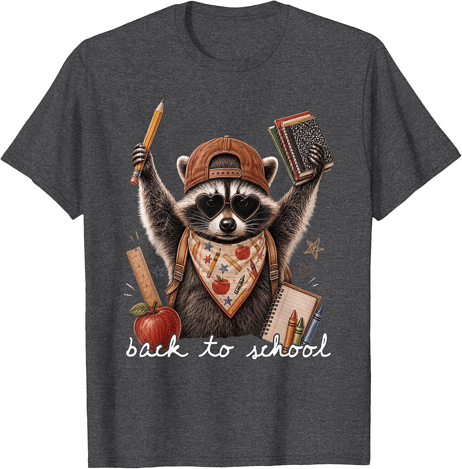 Cute Raccoon Back to School Graphic Tee | Unisex Apparel