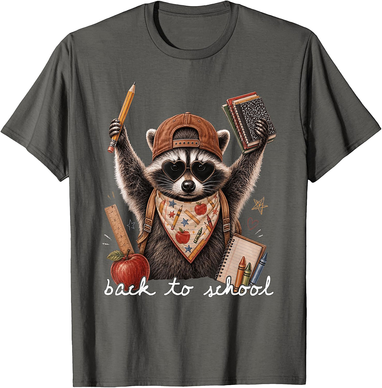 Cute Raccoon Back to School Graphic Tee | Unisex Apparel