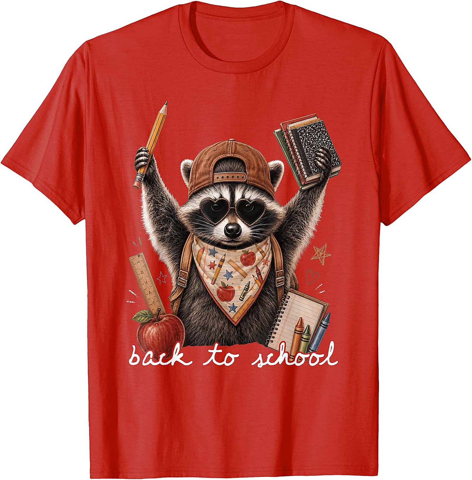 Cute Raccoon Back to School Graphic Tee | Unisex Apparel