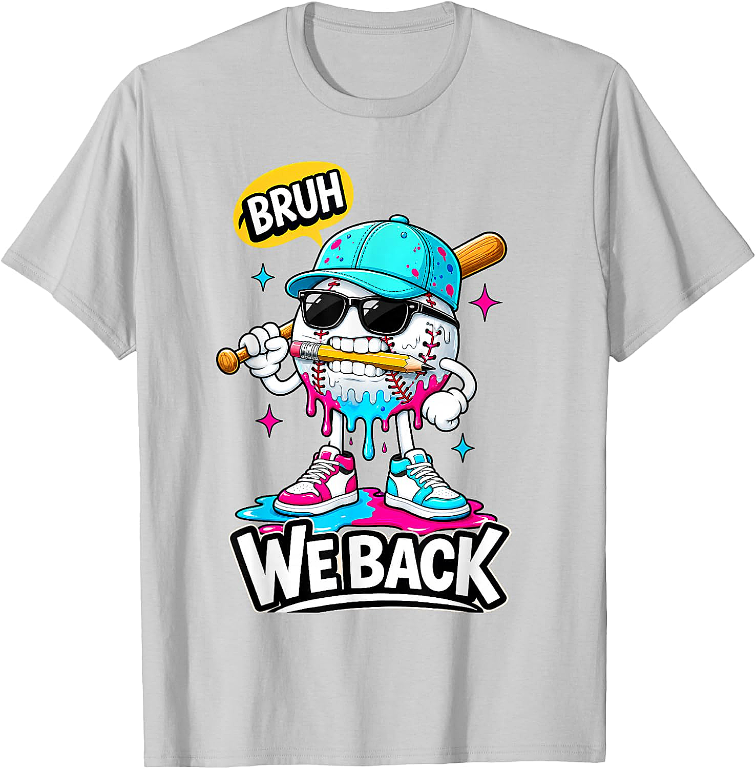 Baseball Bruh We Back First Day of School Tee