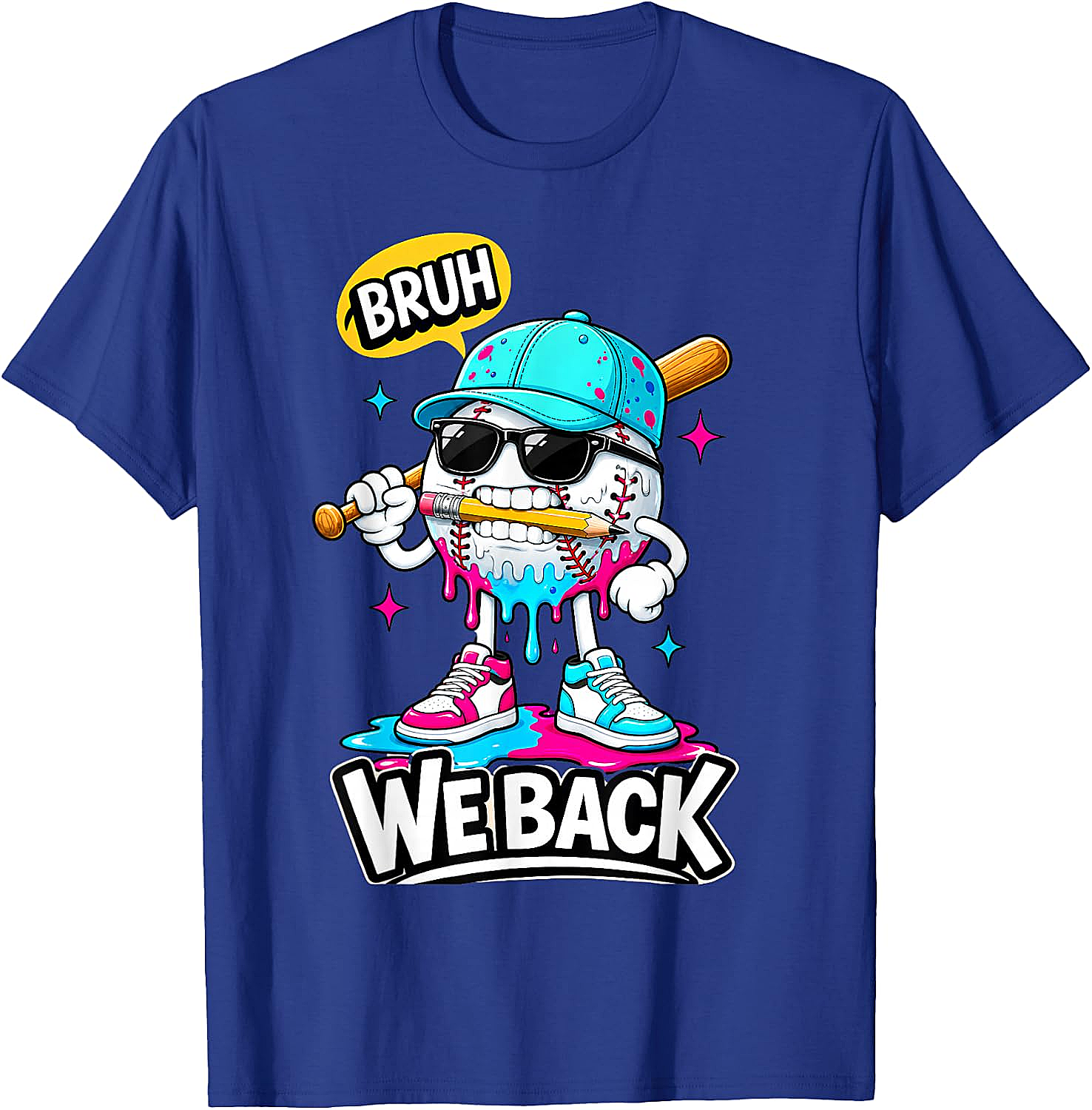  Baseball Bruh We Back First Day of School Tee
