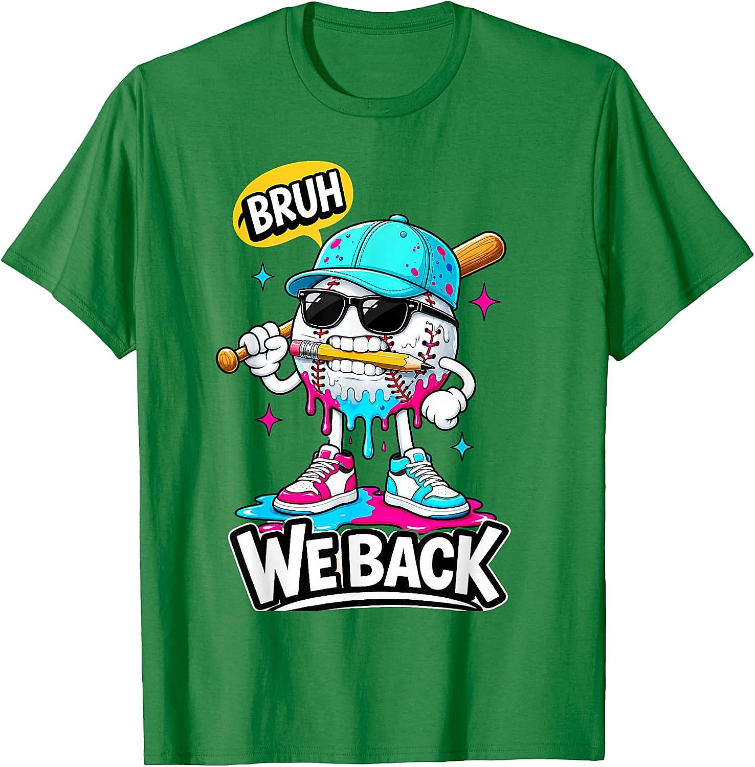  Baseball Bruh We Back First Day of School Tee