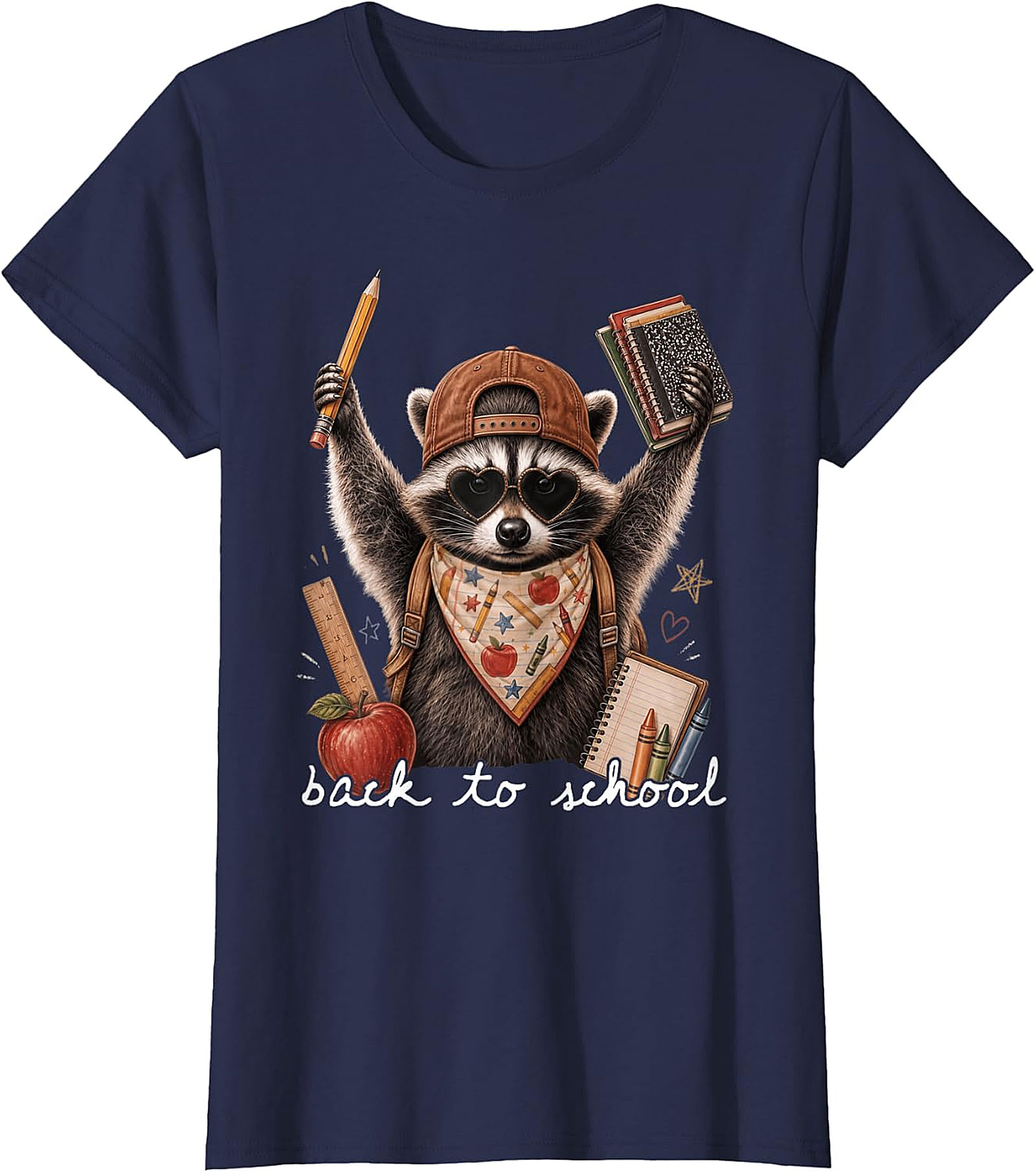 Cute Raccoon Back to School Graphic Tee | Unisex Apparel