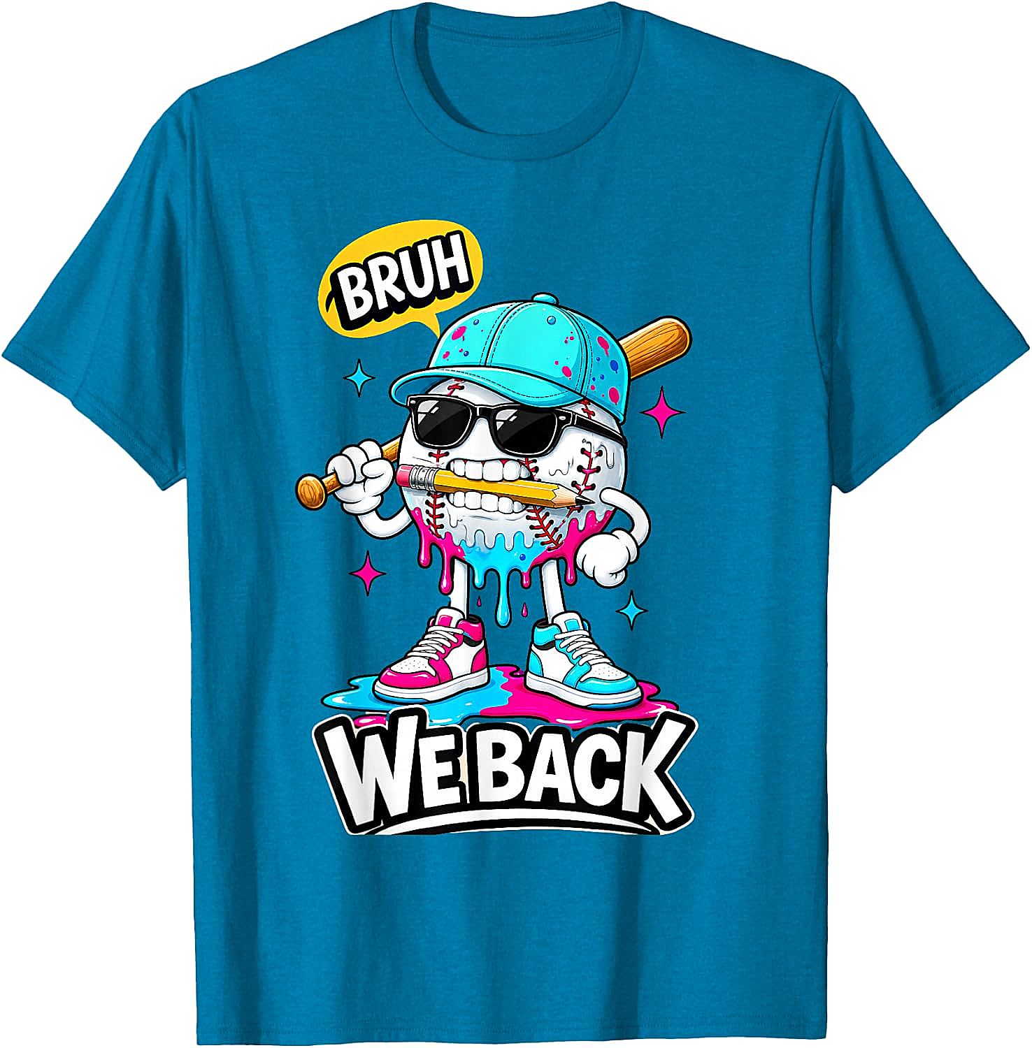  Baseball Bruh We Back First Day of School Tee
