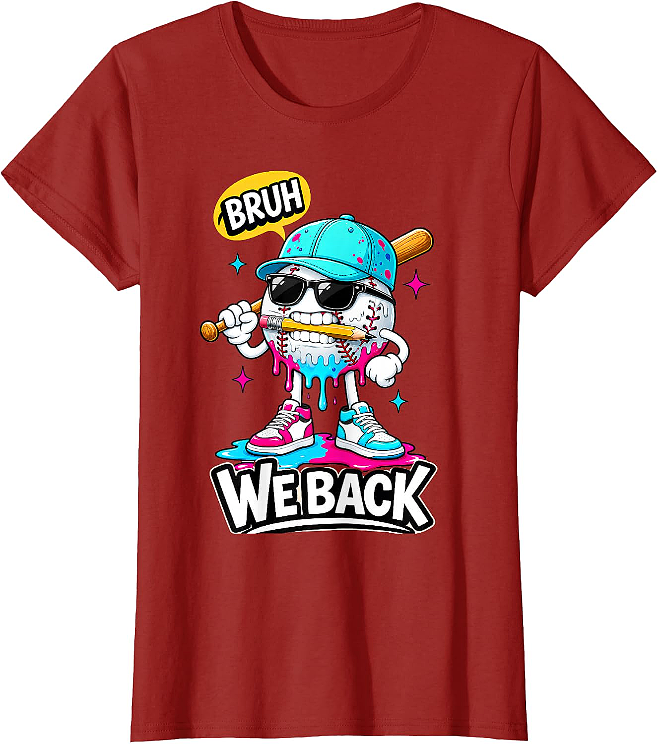  Baseball Bruh We Back First Day of School Tee