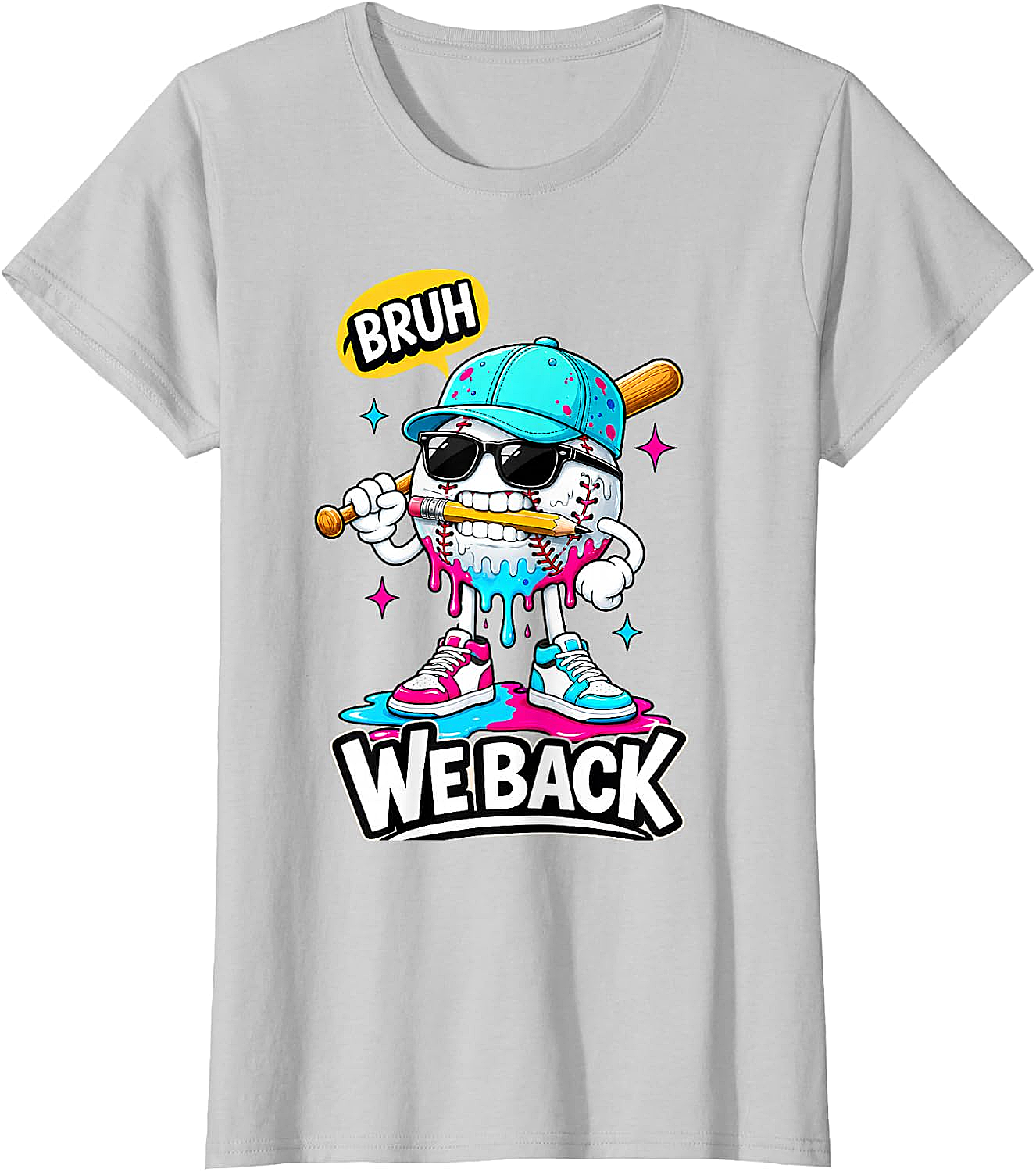  Baseball Bruh We Back First Day of School Tee