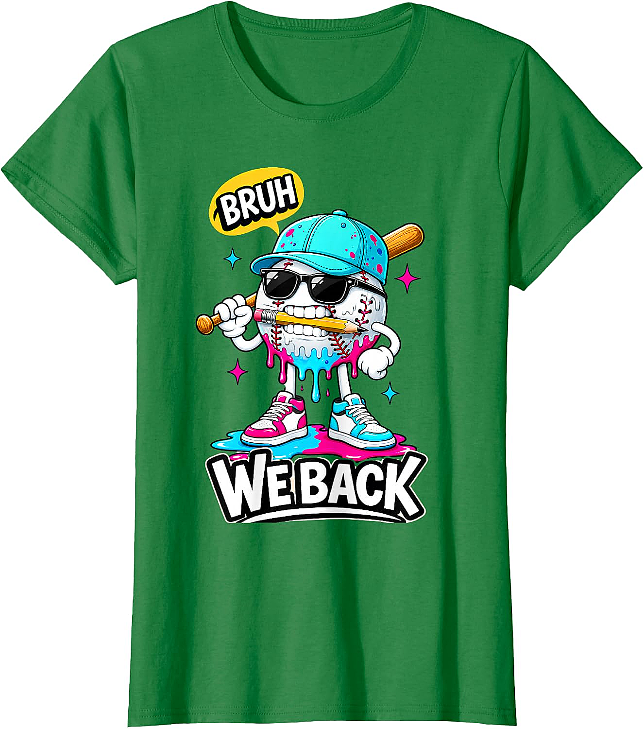  Baseball Bruh We Back First Day of School Tee