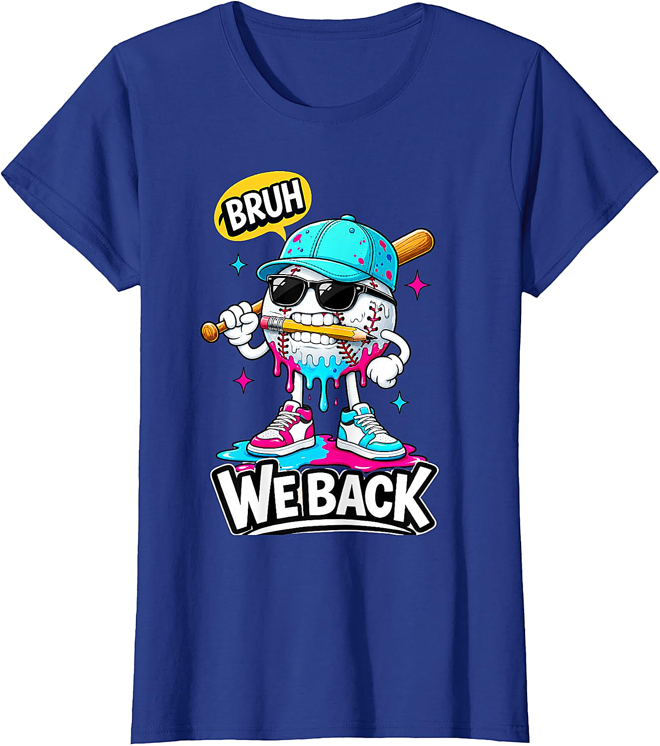  Baseball Bruh We Back First Day of School Tee