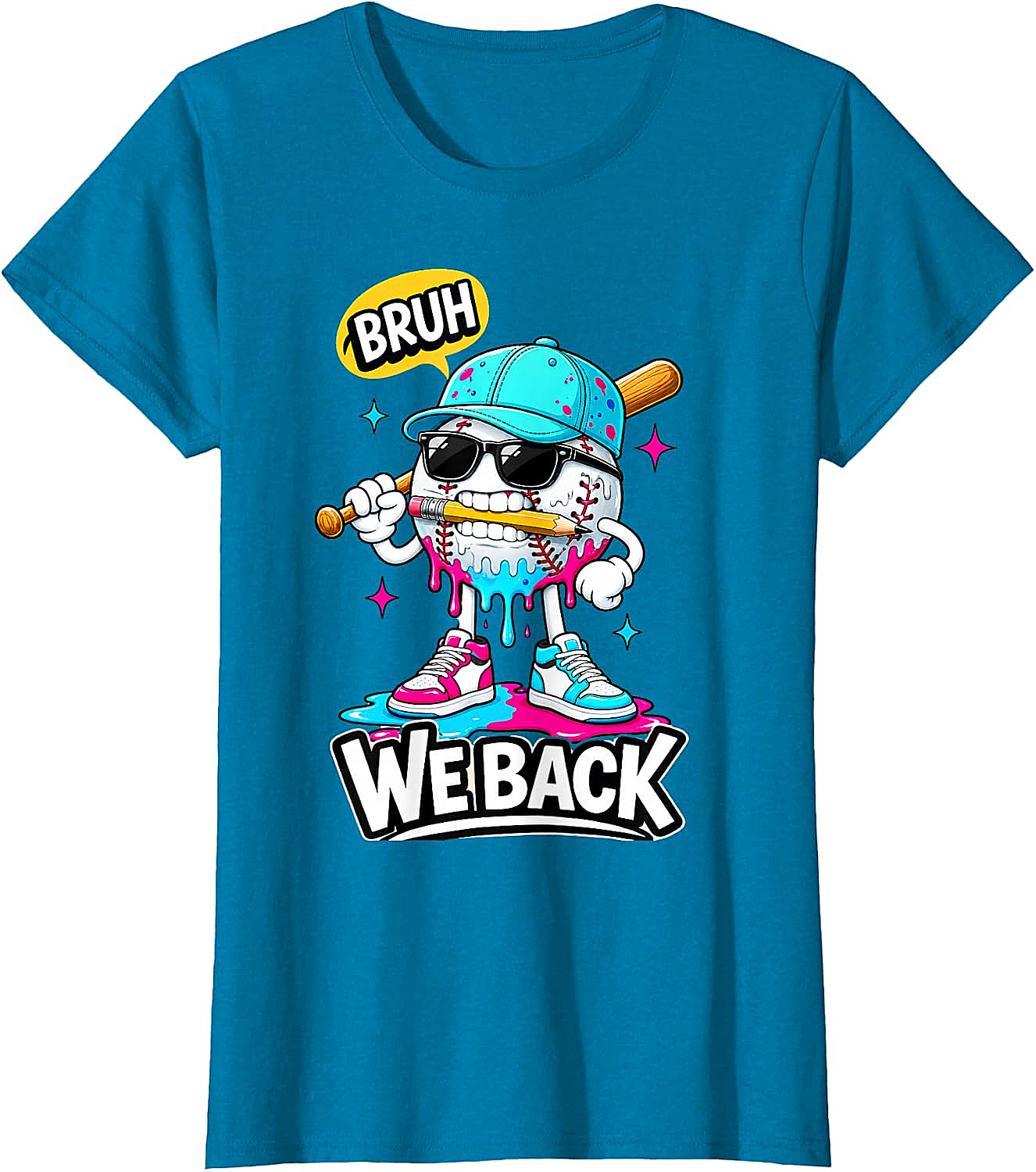  Baseball Bruh We Back First Day of School Tee