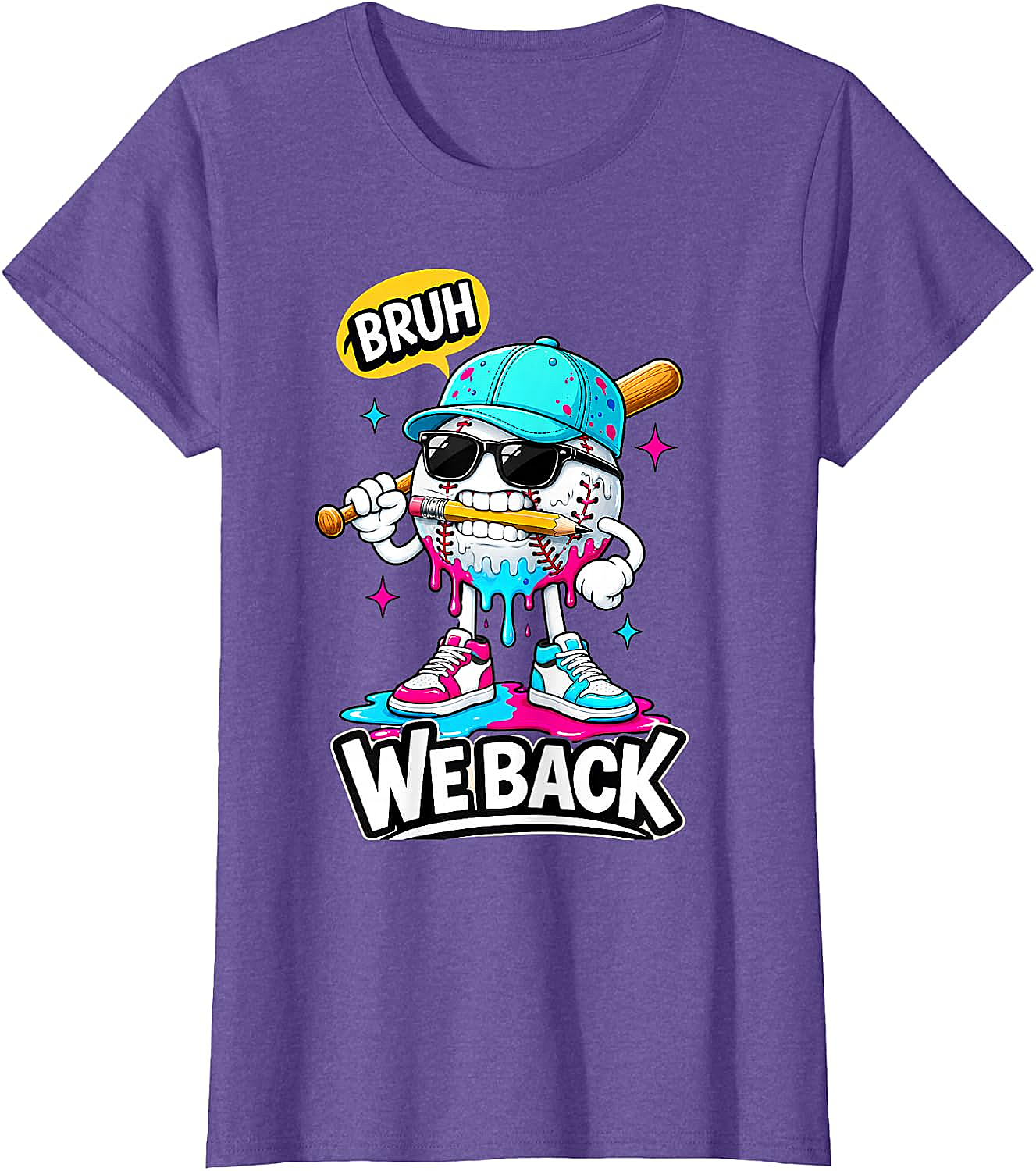  Baseball Bruh We Back First Day of School Tee