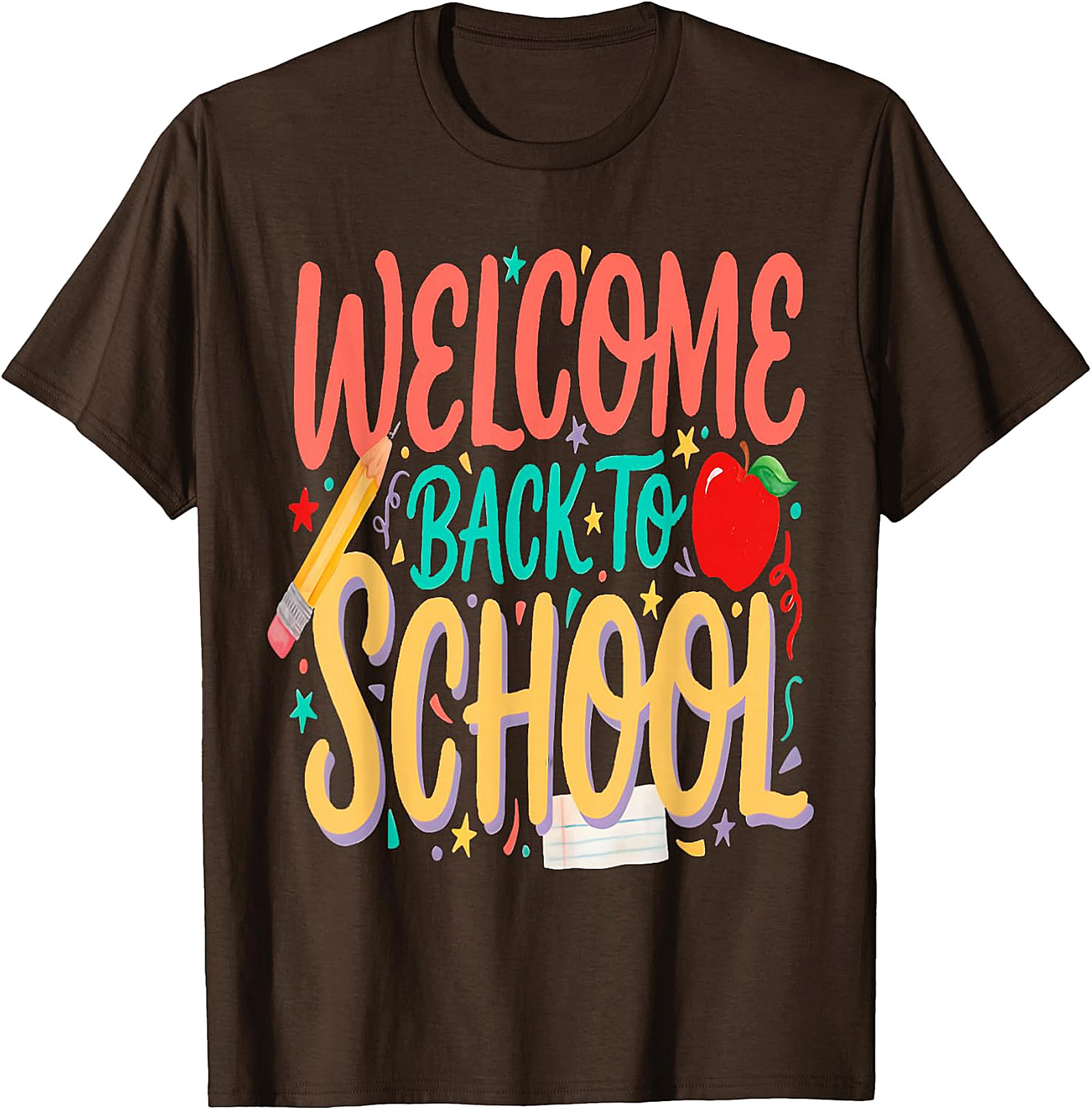 Welcome Back to School Tee - Pencil & Apple Graphic