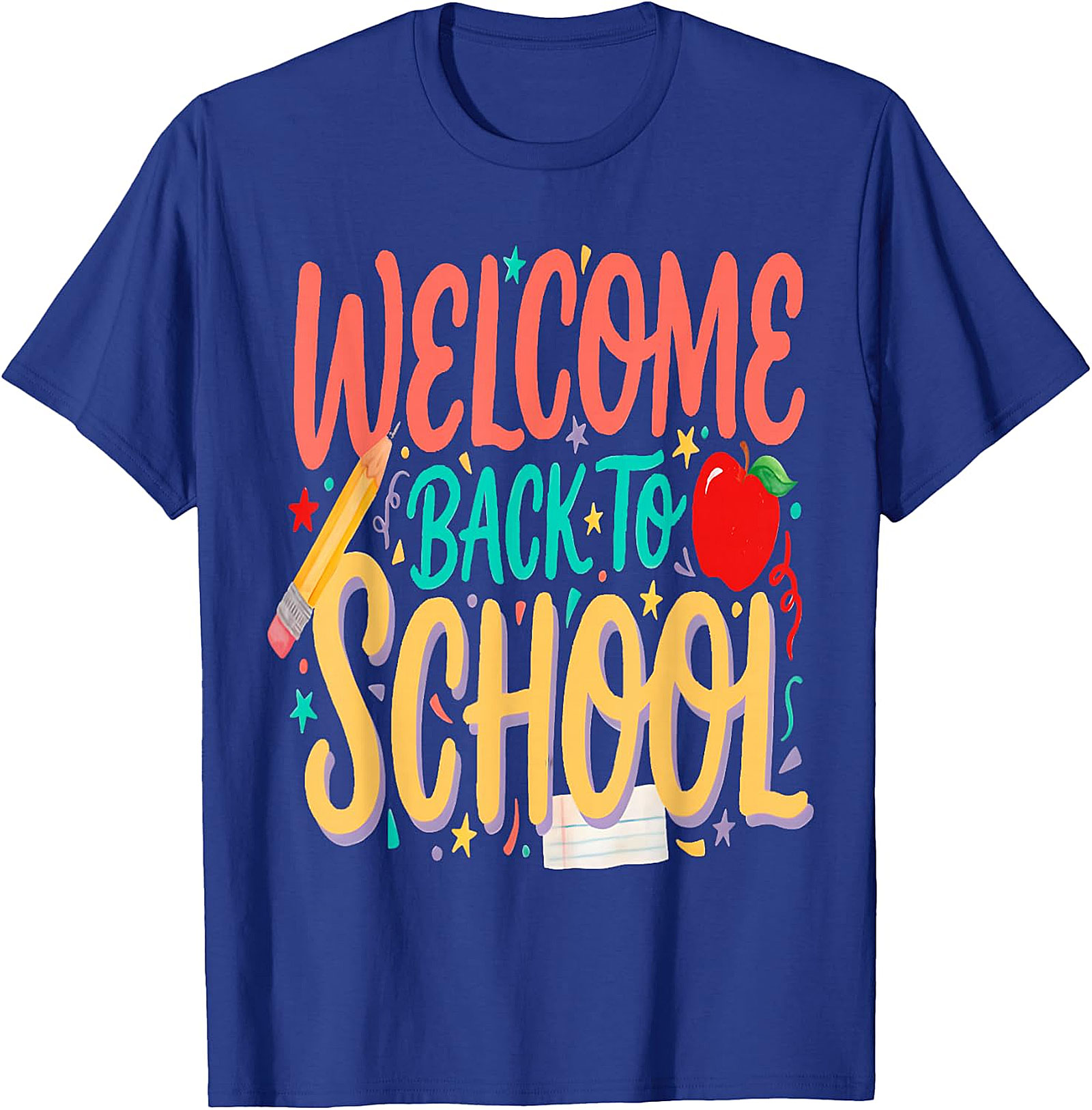 Welcome Back to School Tee - Pencil & Apple Graphic