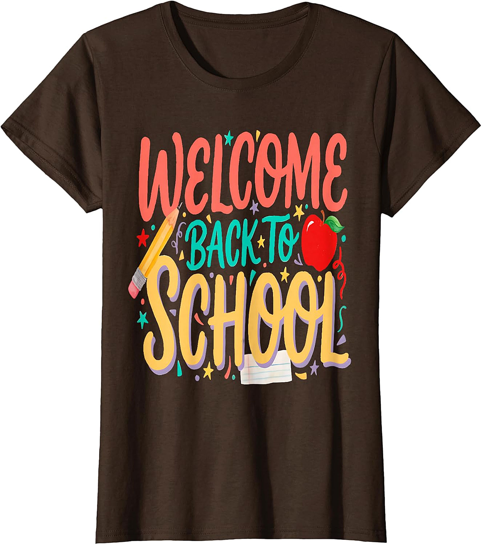 Welcome Back to School Tee - Pencil & Apple Graphic