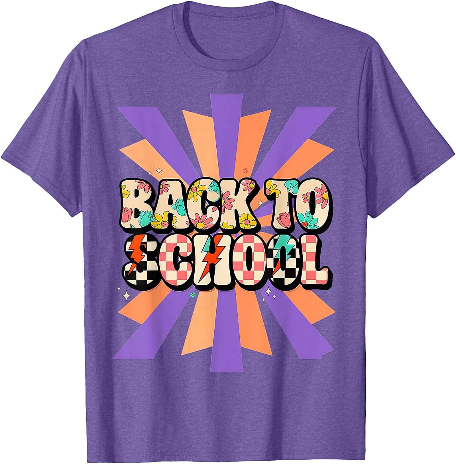 Groovy Back to School T-Shirt | Retro Floral Checkerboard Tee